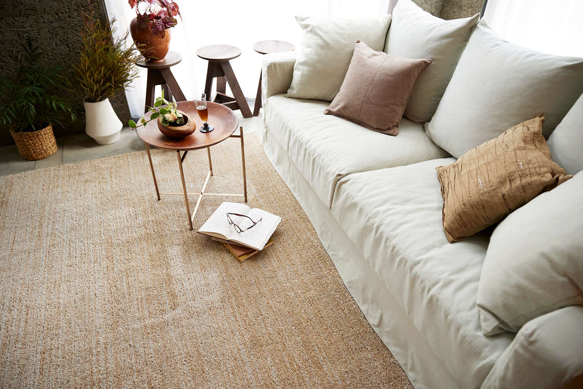 スミノエ ラグ エクリュ 190×190cm 洗える （ カーペット 絨毯 マット