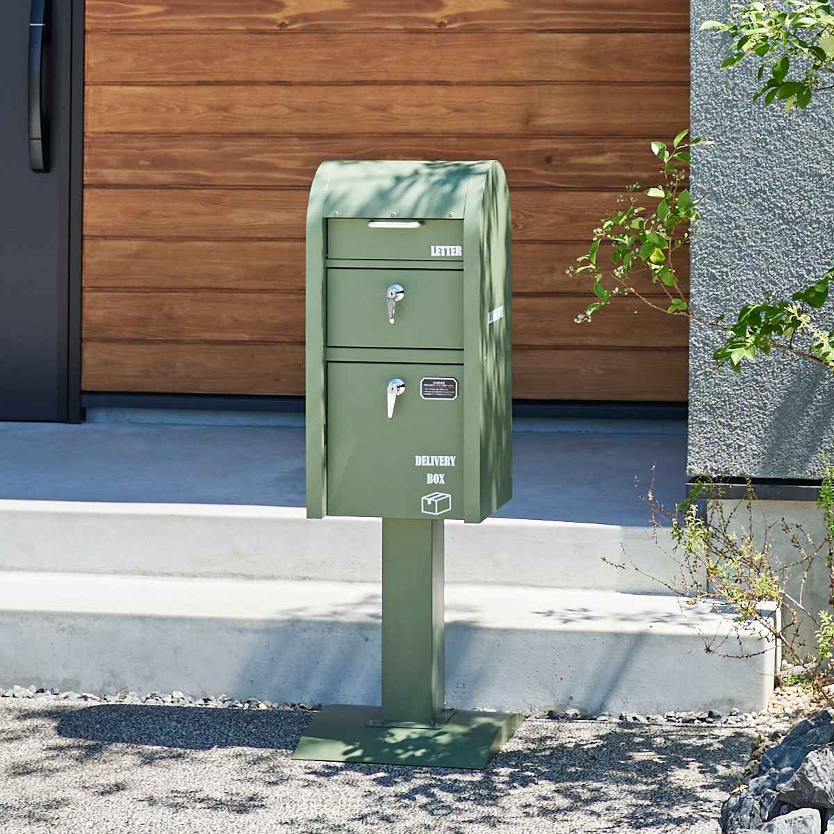セトクラフト ポスト 宅配BOX付ポストスタンド U.S. （ 郵便ポスト