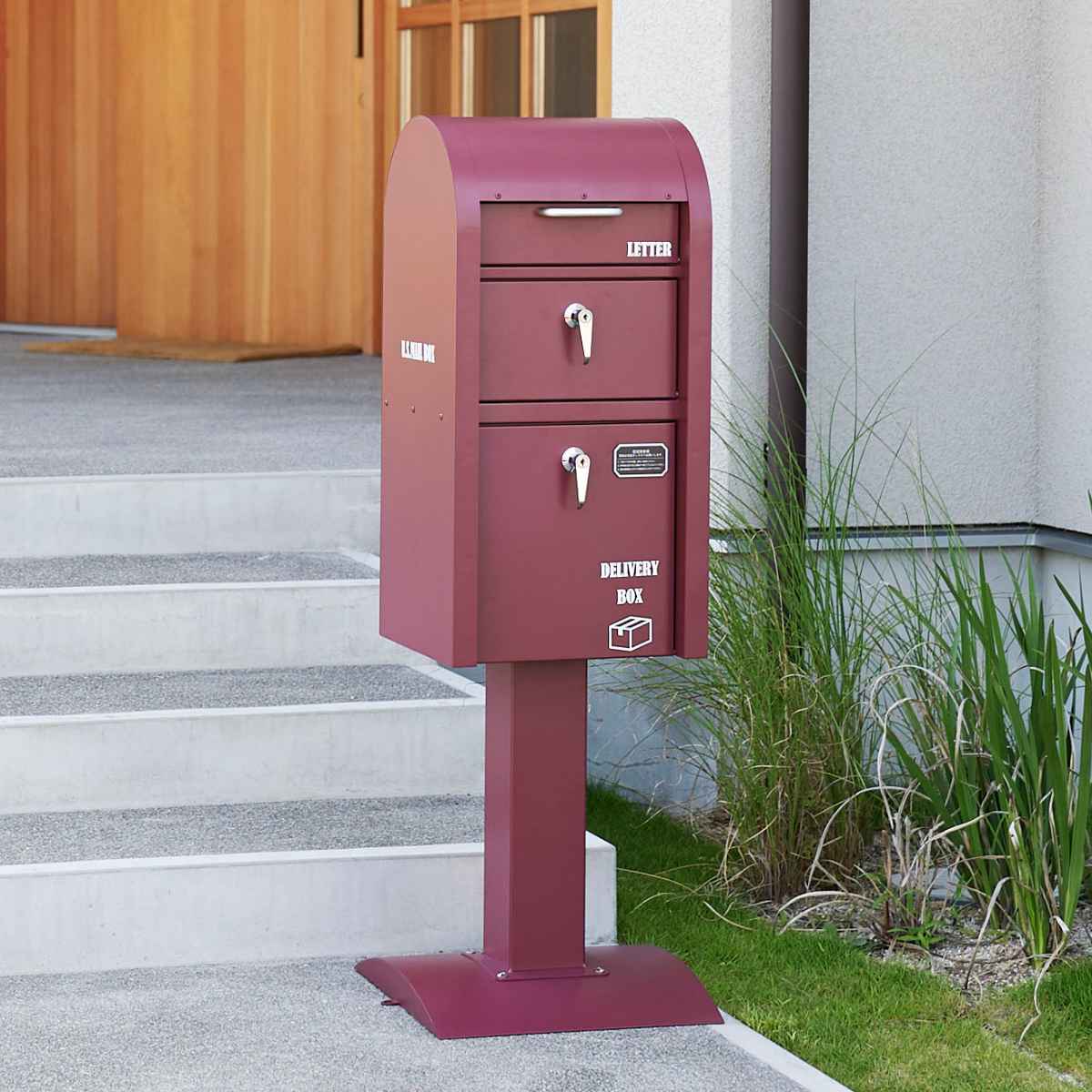 セトクラフト ポスト 宅配BOX付ポストスタンド U.S. （ 郵便ポスト