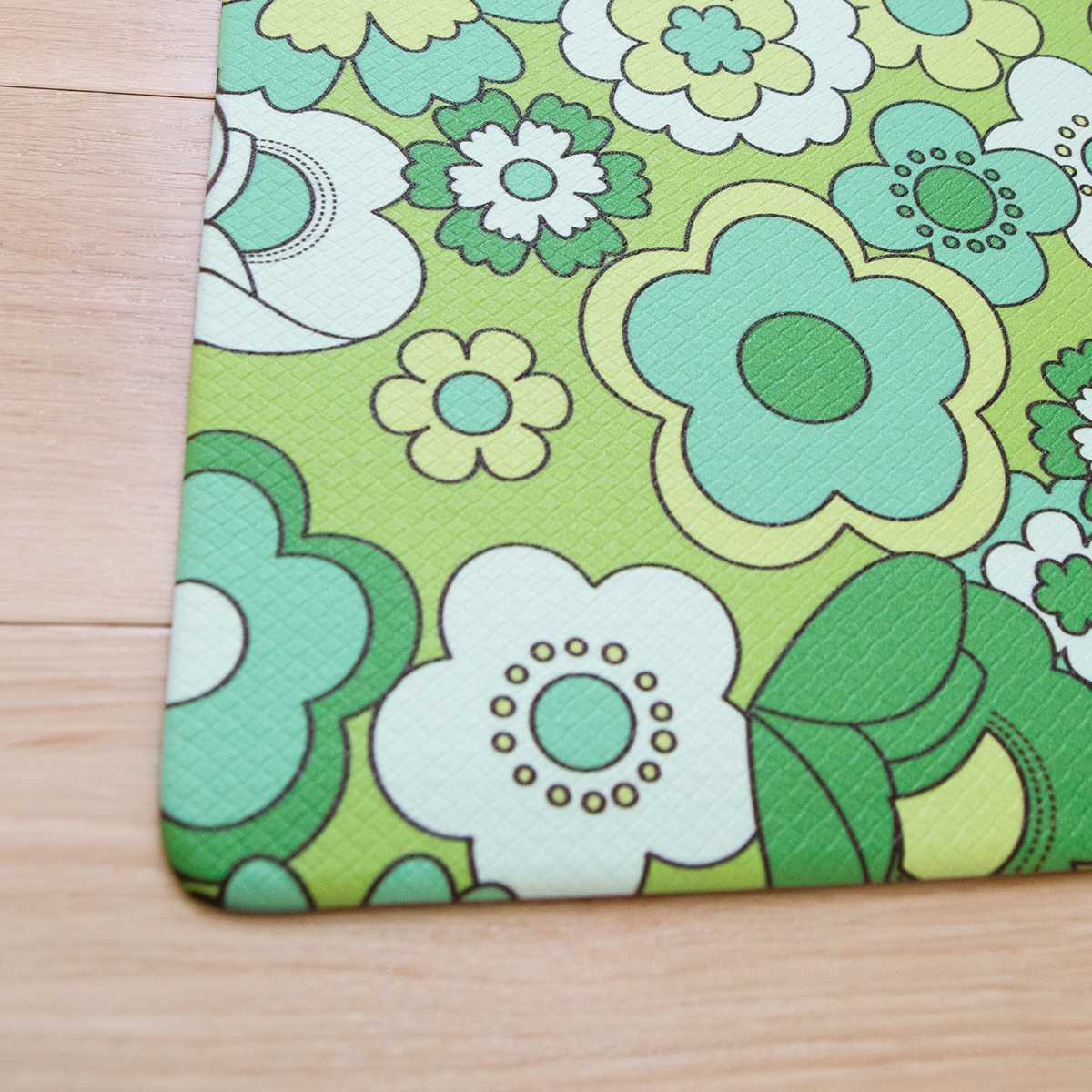 オカ キッチンマット レトロ 花柄 ルアンス 45×240cm （ 拭ける PVC 