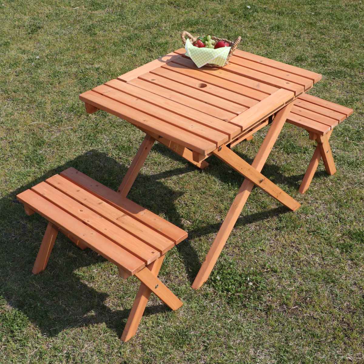 不二貿易（Fuji Boeki） ガーデンテーブル 杉材BBQテーブル＆ベンチ 