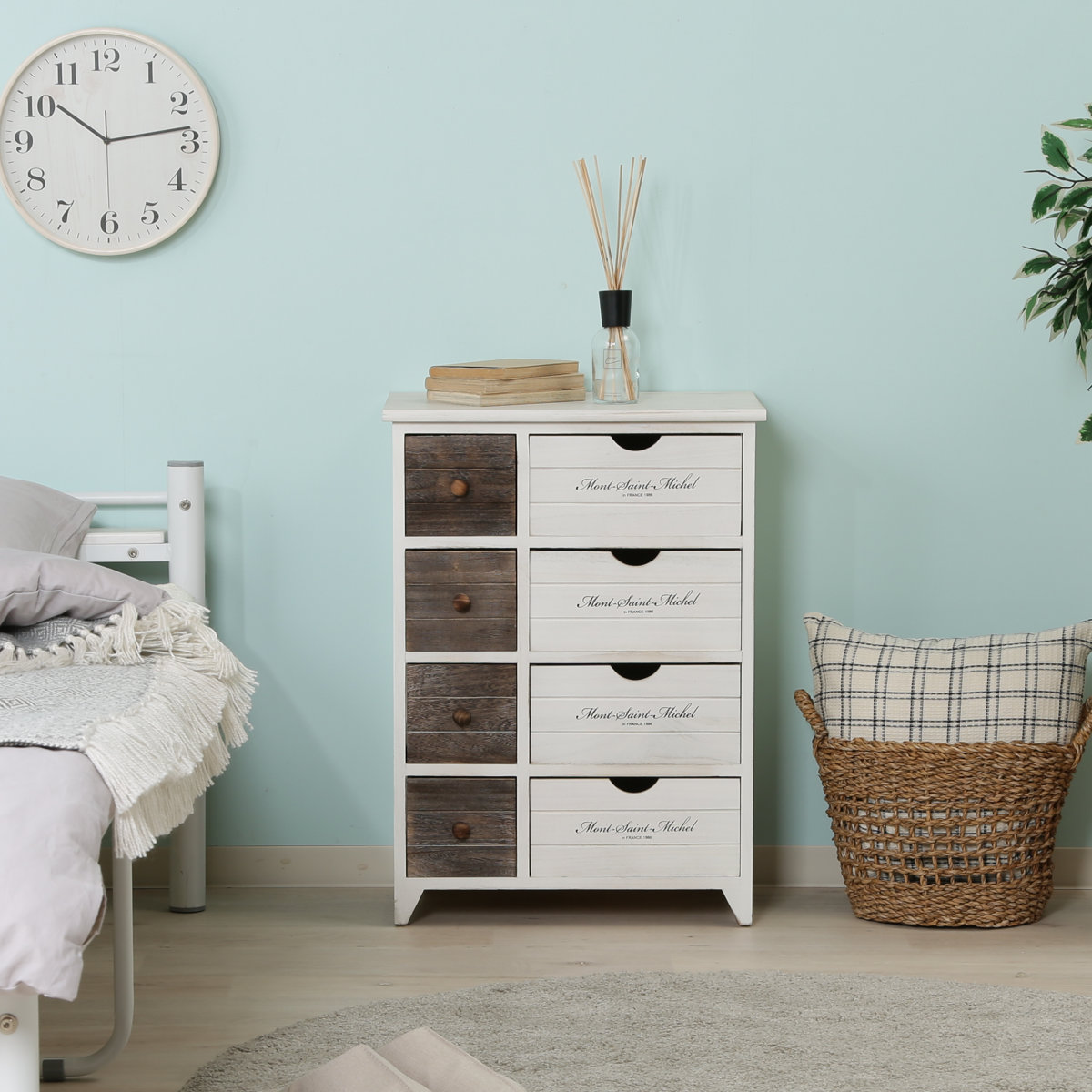 不二貿易（Fuji Boeki） チェスト 幅52cm 2列4段 アンティーク調