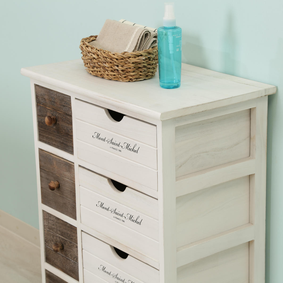 不二貿易（Fuji Boeki） チェスト 幅52cm 2列4段 アンティーク調