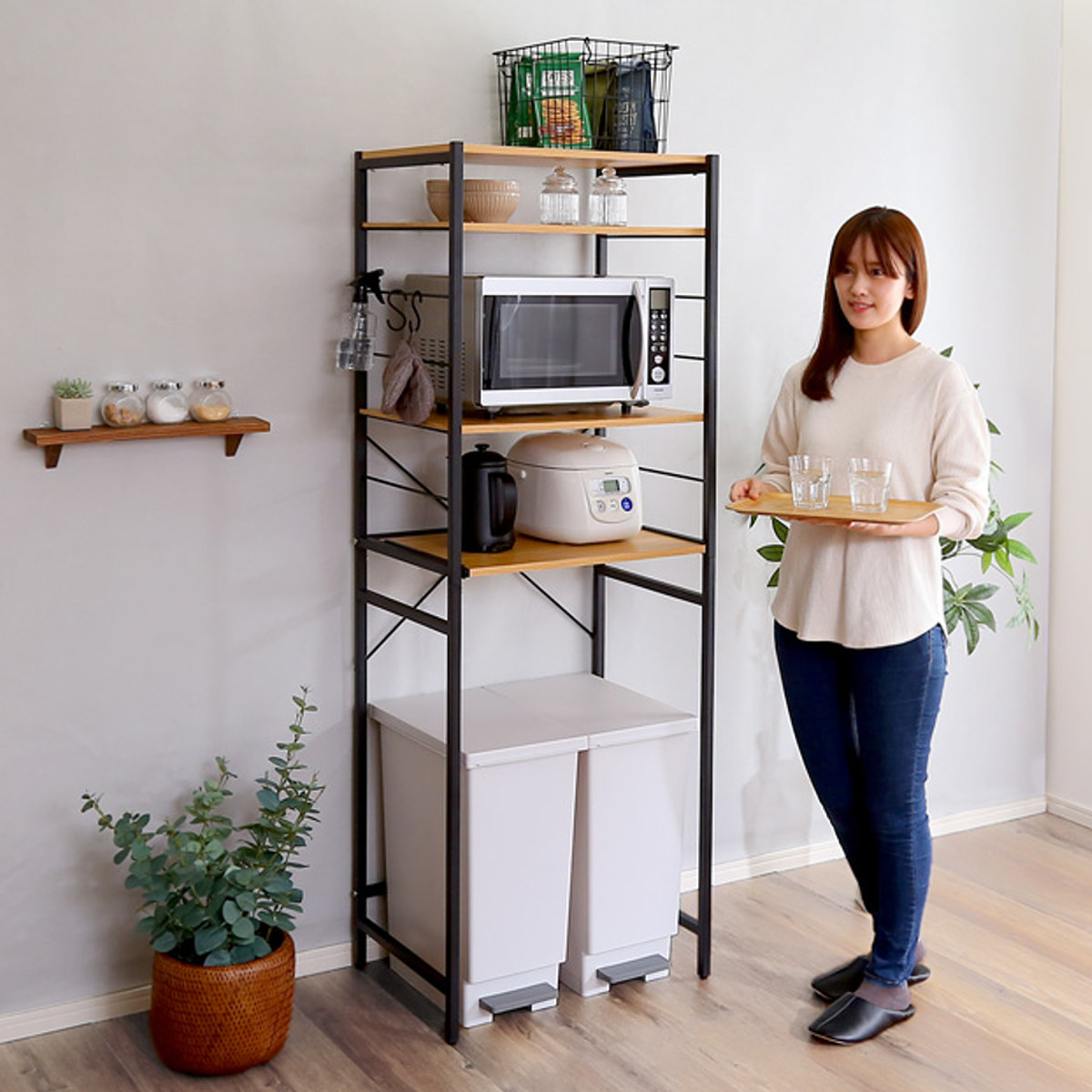 ホームテイスト（HOME taste） レンジ台 幅60.3cm ハイタイプ