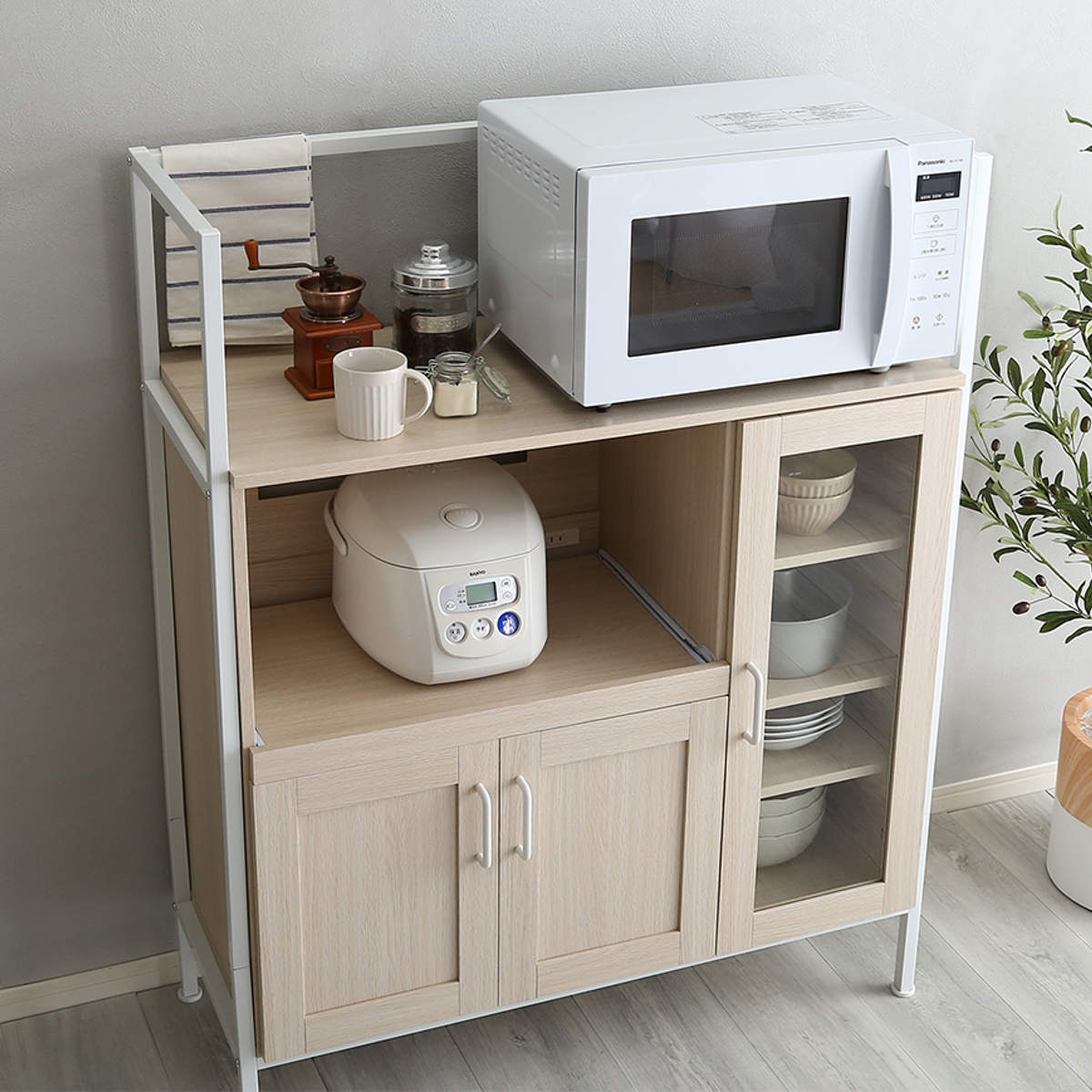 ホームテイスト（HOME taste） レンジ台 幅93.5cm ワイドタイプ 北欧調