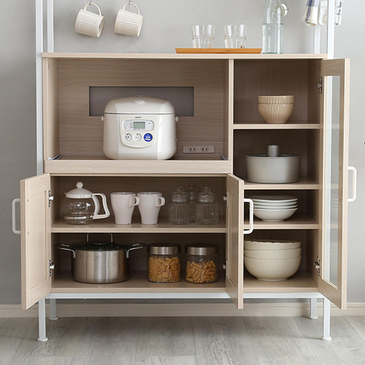 ホームテイスト（HOME taste） レンジ台 幅93.5cm ワイドタイプ 北欧調 