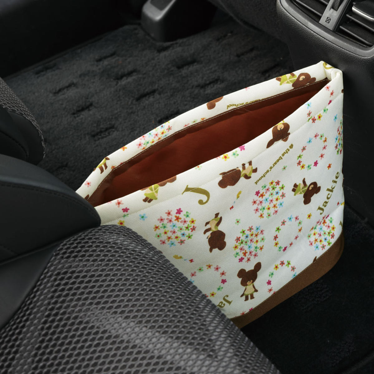 スケーター ダストボックス 車 くまのがっこう （ 車用 ゴミ箱 ごみば