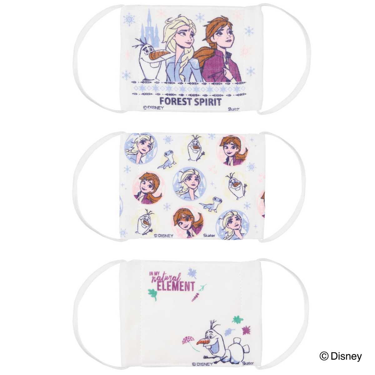 アナと雪の女王 ディズニーFROZEN FOREST SPIRIT ガーゼマスク スケーター マスク ガーゼ 3枚入り スペシャルコットンマスク S