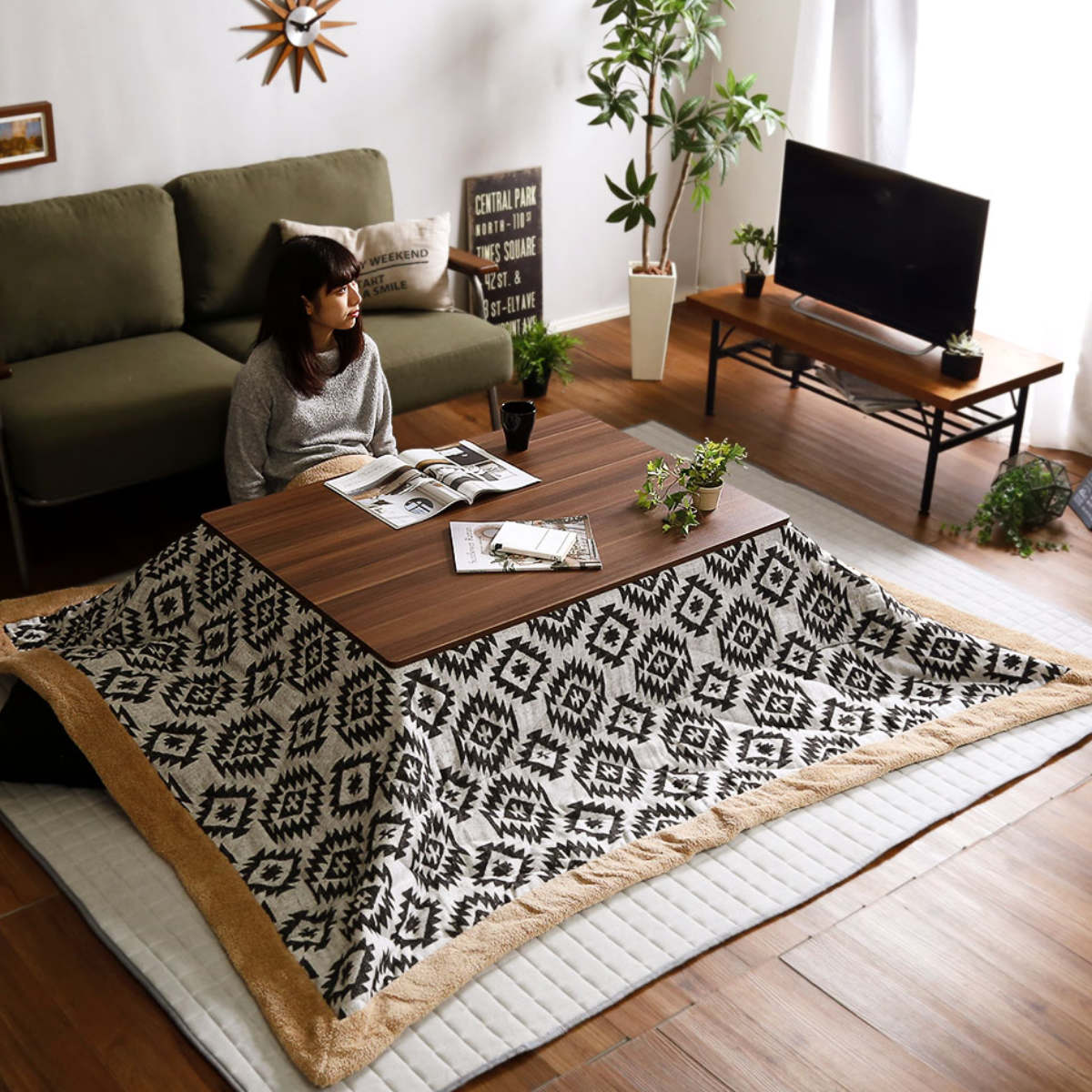 ホームテイスト（HOME taste） こたつ 幅105cm 木目調 テーブル