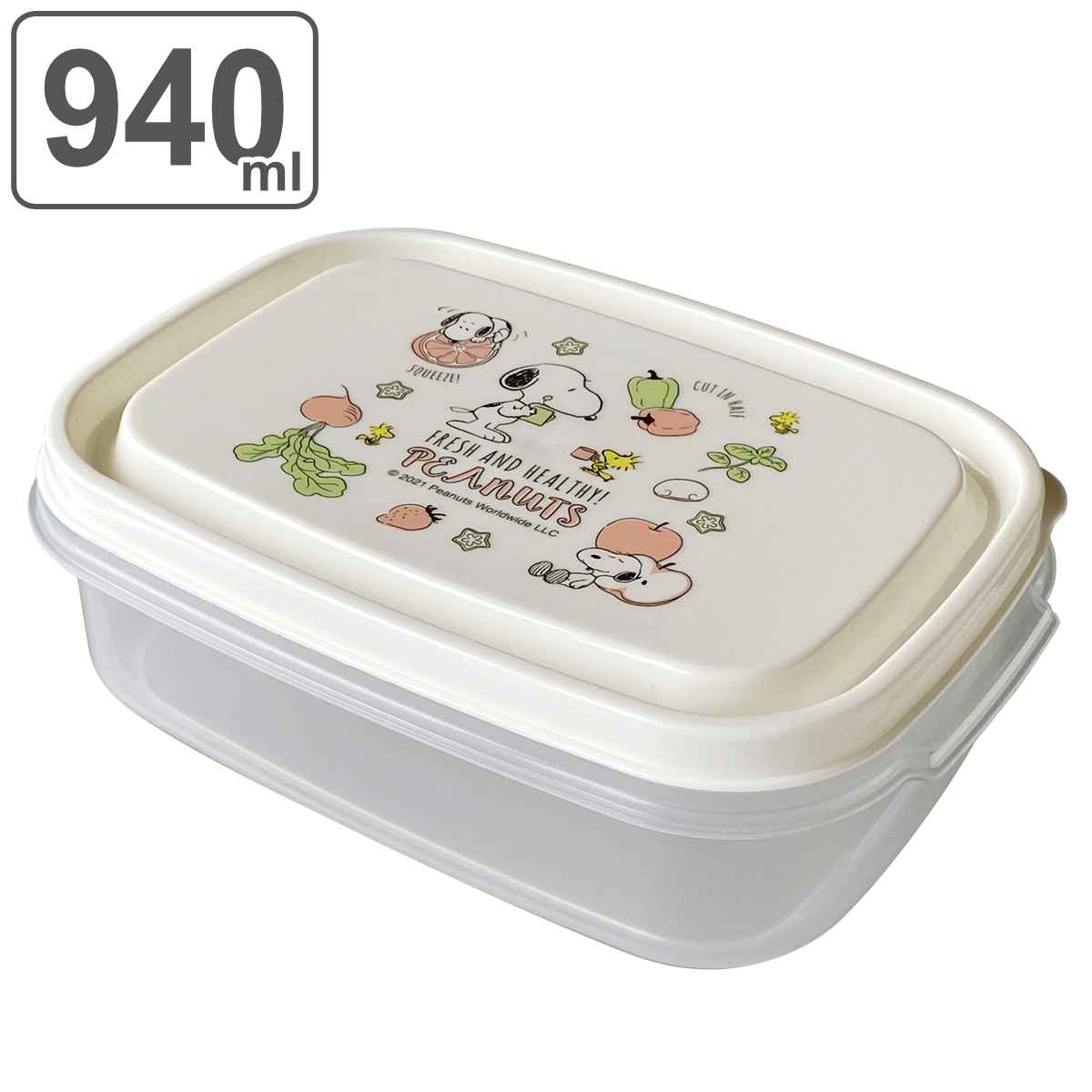 保存容器 940ml スヌーピー 抗菌フードキーパー 長型 （ 日本製