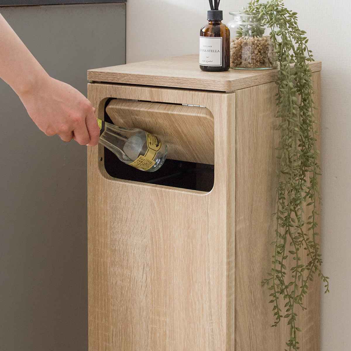 宮武製作所 ゴミ箱 45L プッシュダストボックス 木目調 完成品