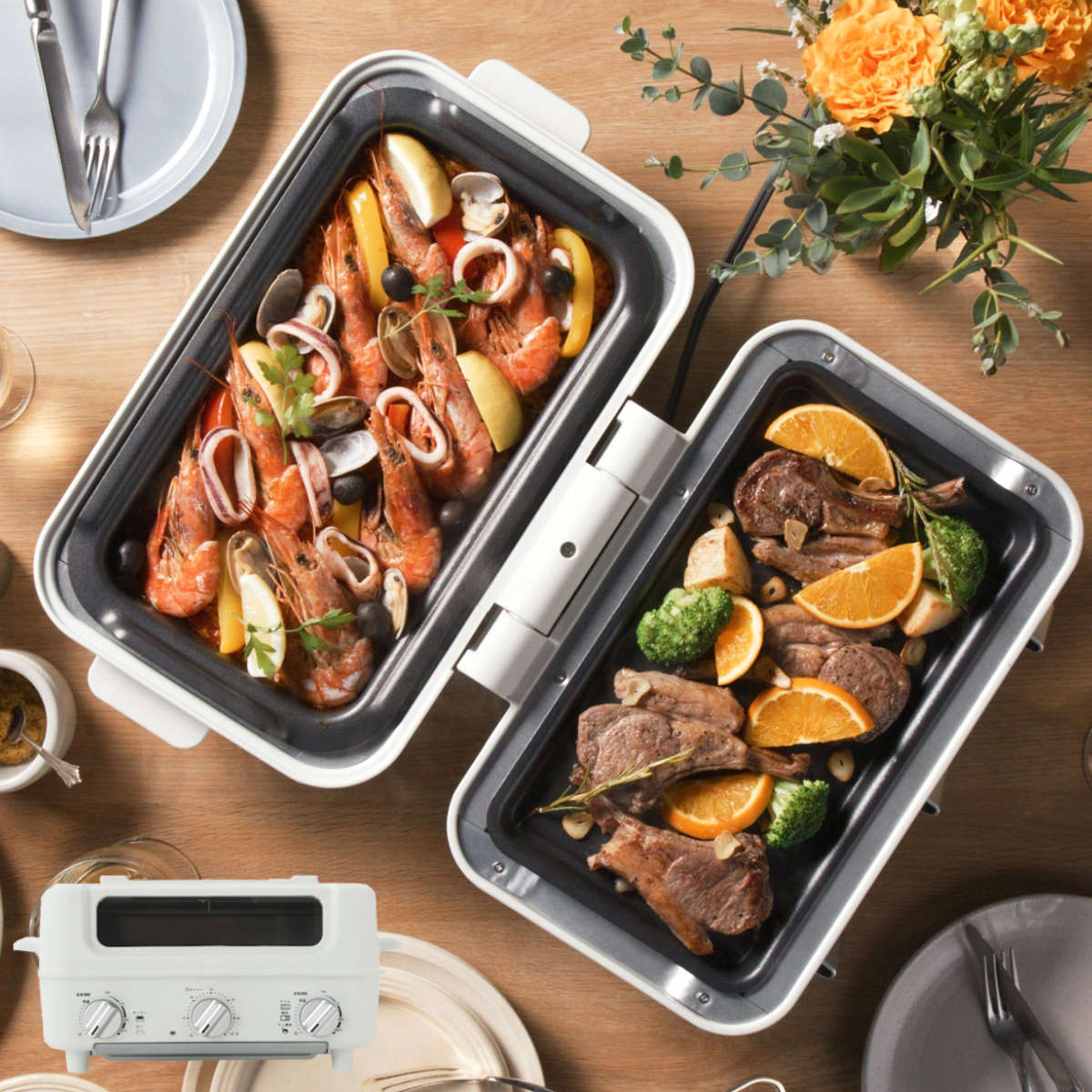 AINX スマートトースターグリル ホットプレート トースター トップ