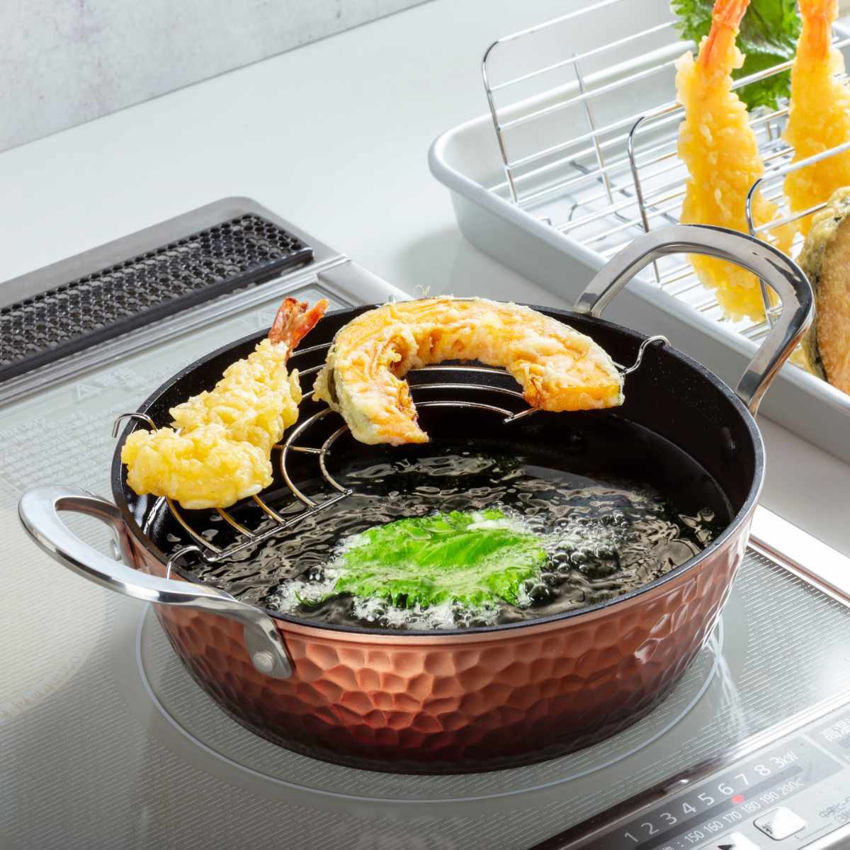 銅鍋 □□業務用 真鍮製 天ぷら鍋 両手鍋 重厚 厨房用□