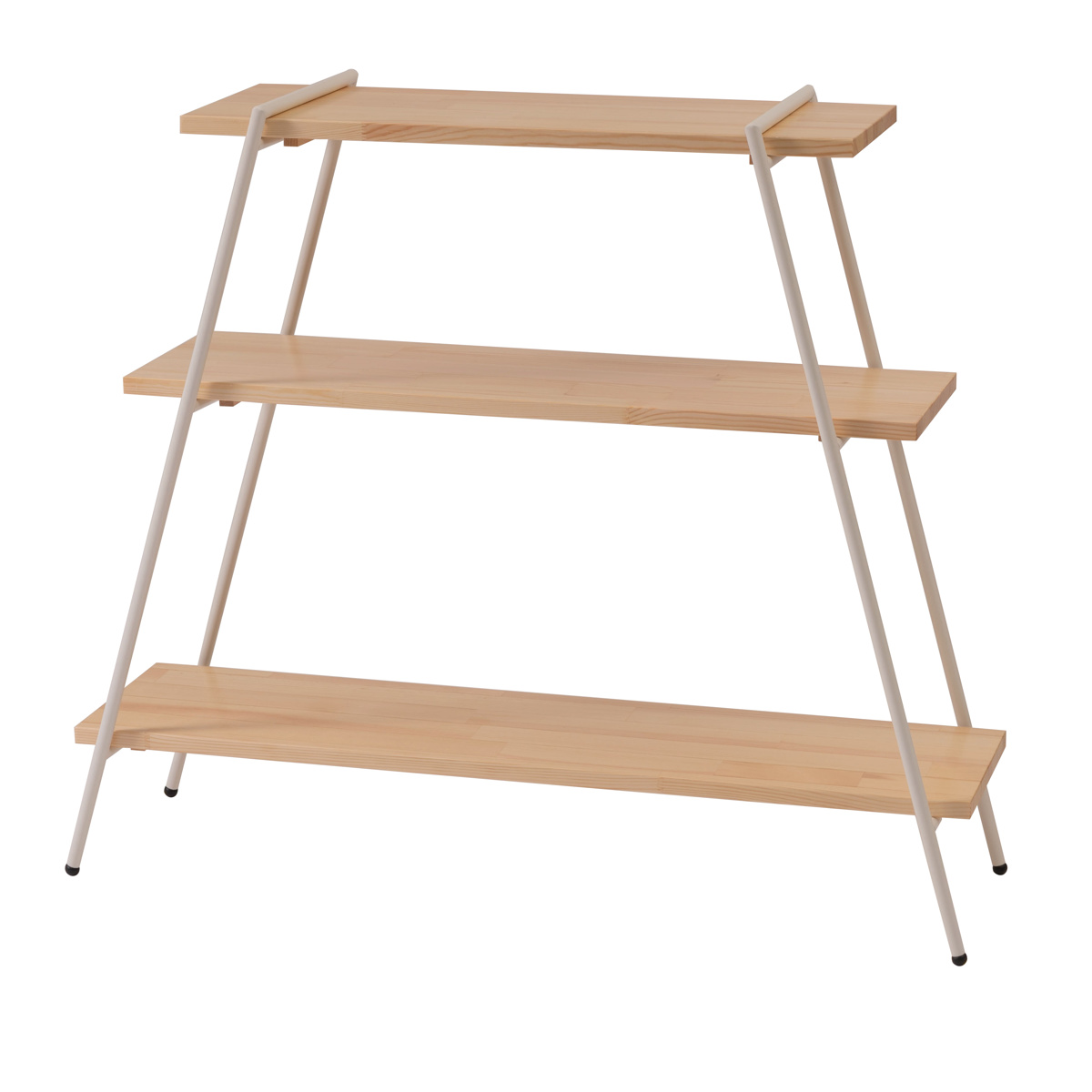 東谷 オープンラック 3段 天然木棚 アイアン脚 幅90cm （ オープン