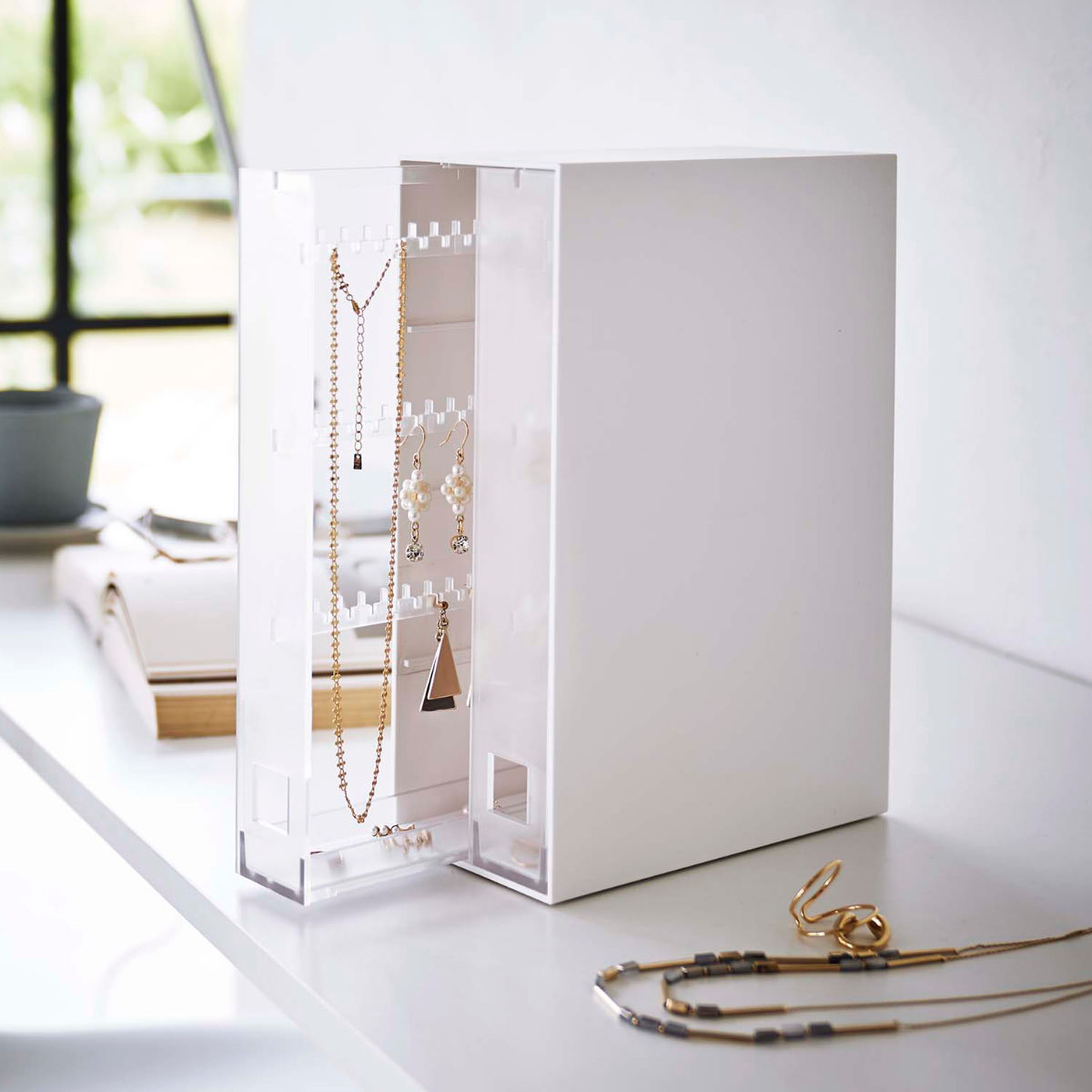 tower 山崎実業 ネックレス＆ピアス収納ケース タワー