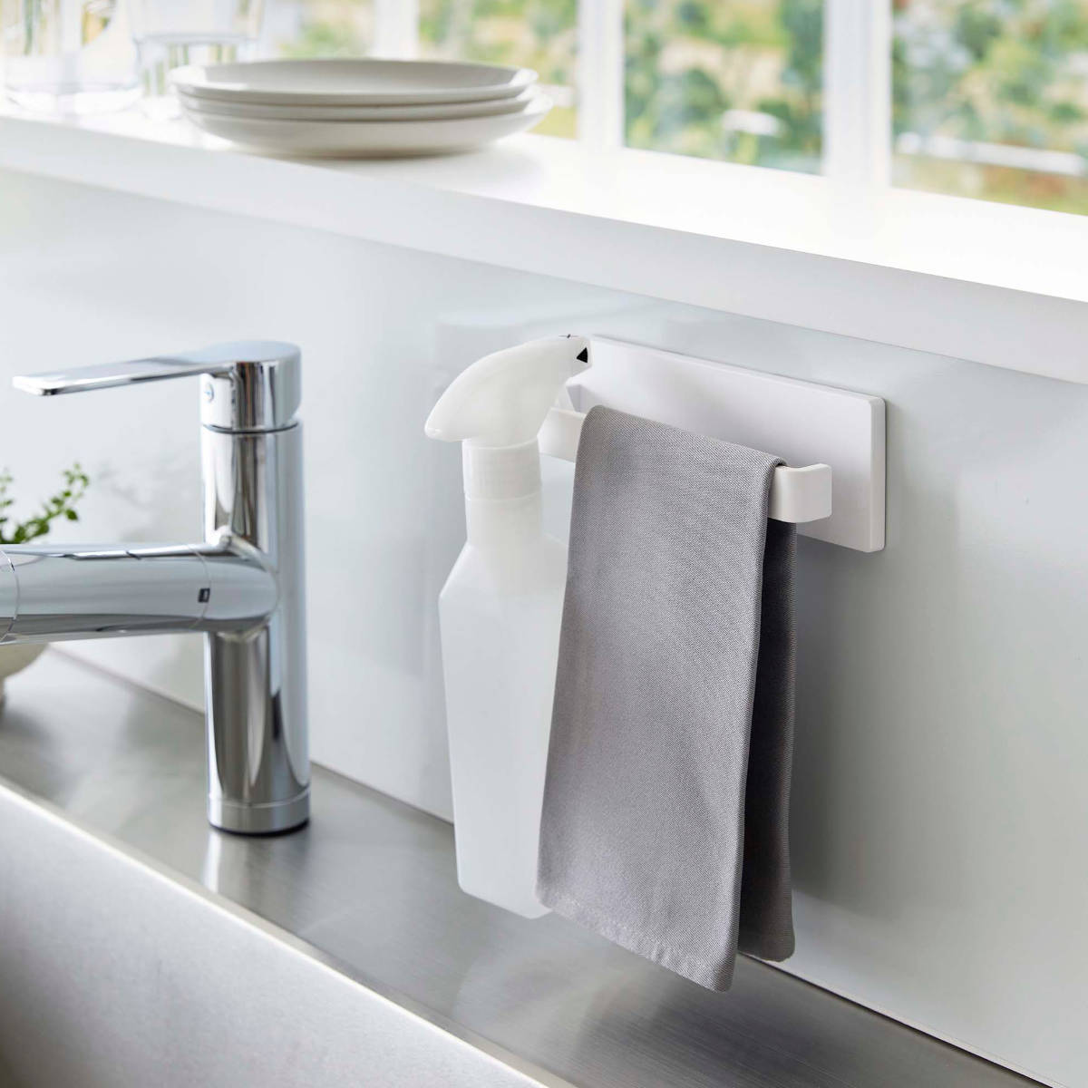 山崎実業 mist フィルムフック タオルハンガー ミスト W18