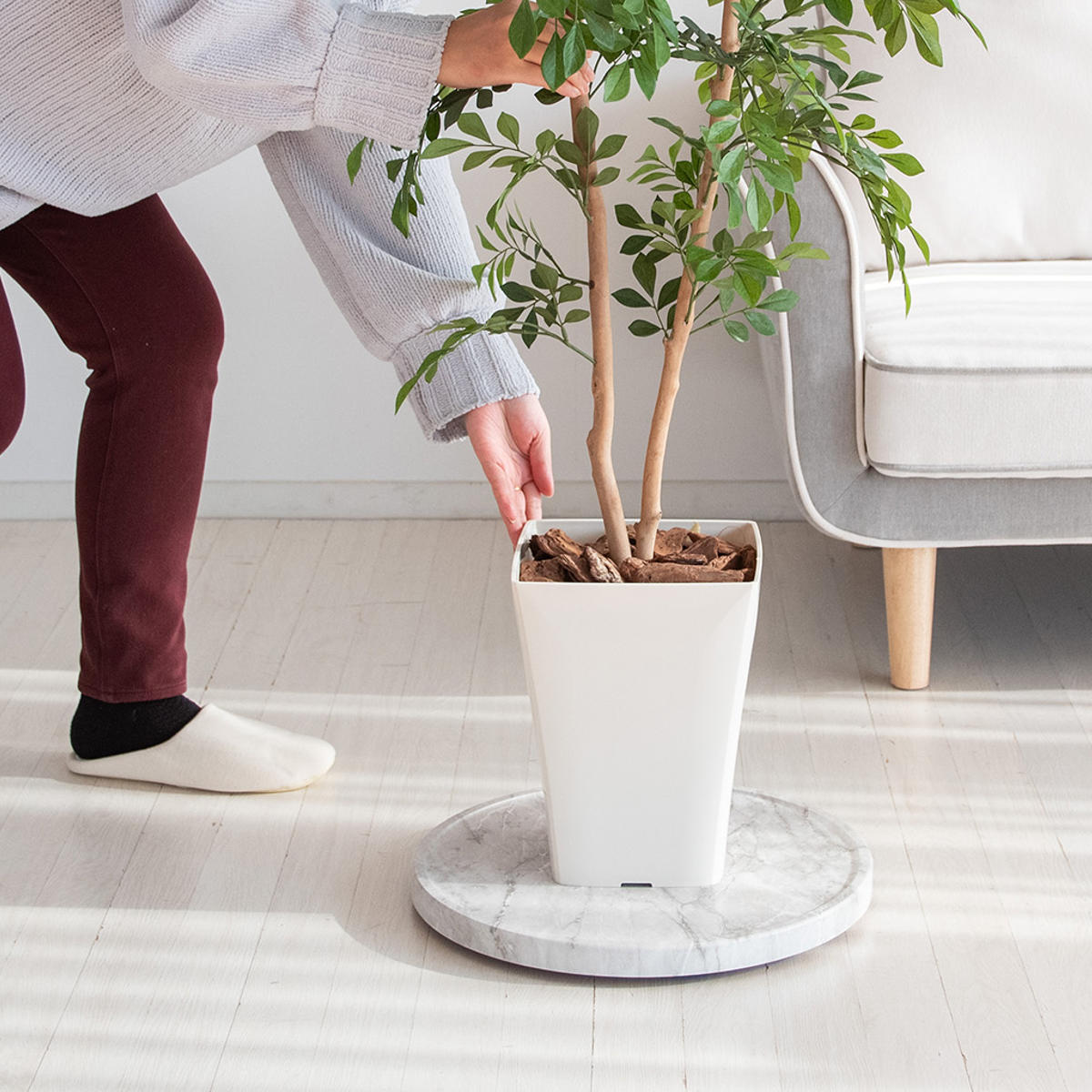 宮武製作所 プランタースタンド Treno 直径40cm キャスター付き