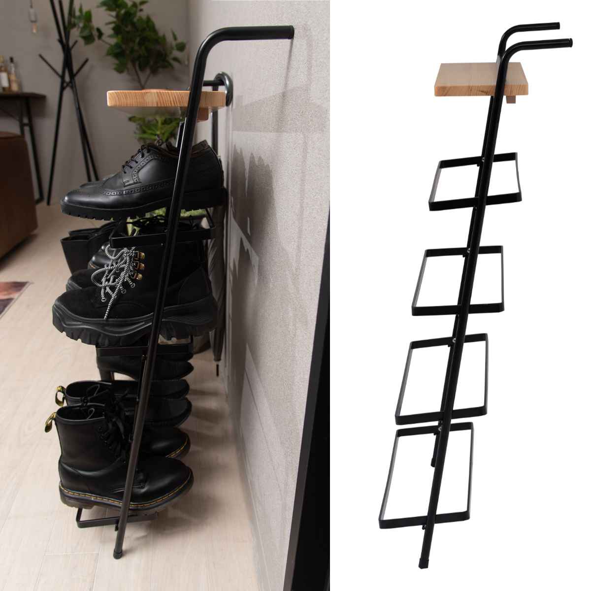 東谷 シューズラック 4段 スリム 組み立て品 スチール製 （ おしゃれ