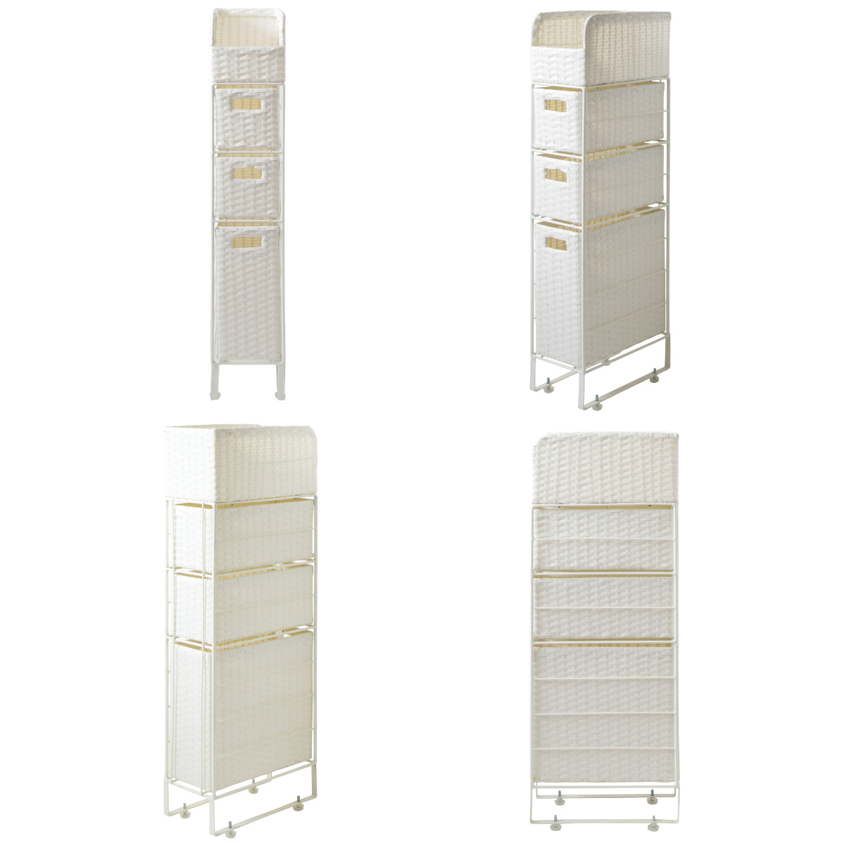 宮武製作所 隙間収納 洗面所 15cm ランドリーチェスト ラタン