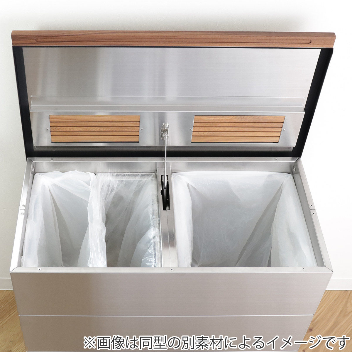 ゴミ箱 90L CUBOID ダブルステンレス蓋 （ KENNER ごみ箱 90リットル