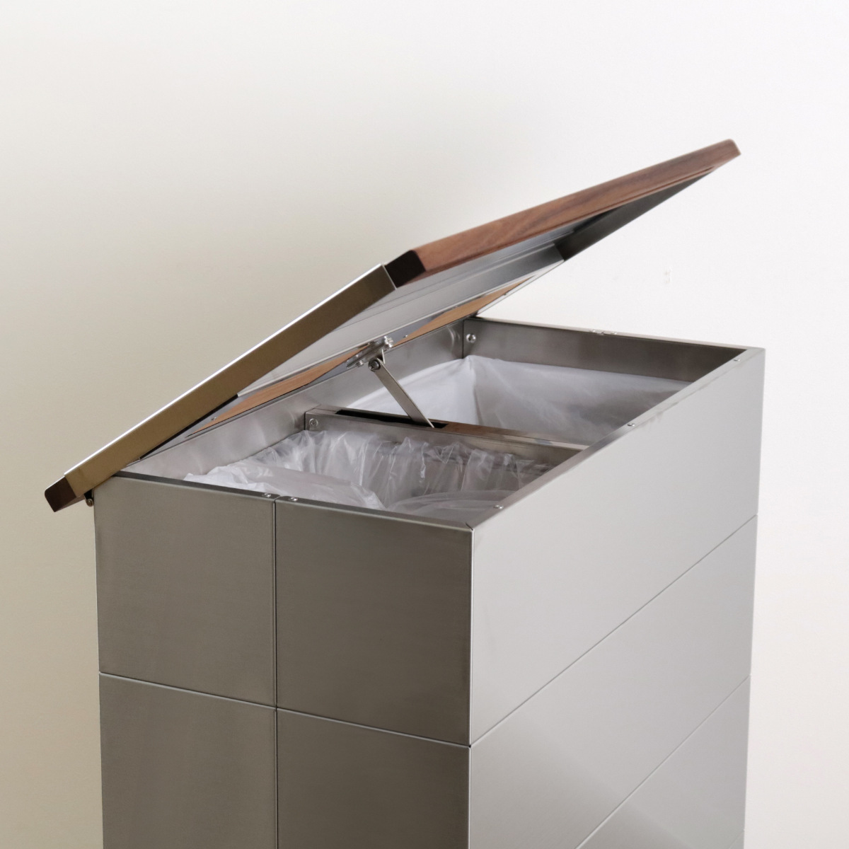 ゴミ箱 90L CUBOID ダブルステンレス 天然無垢 蓋 （ KENNER ごみ箱 90