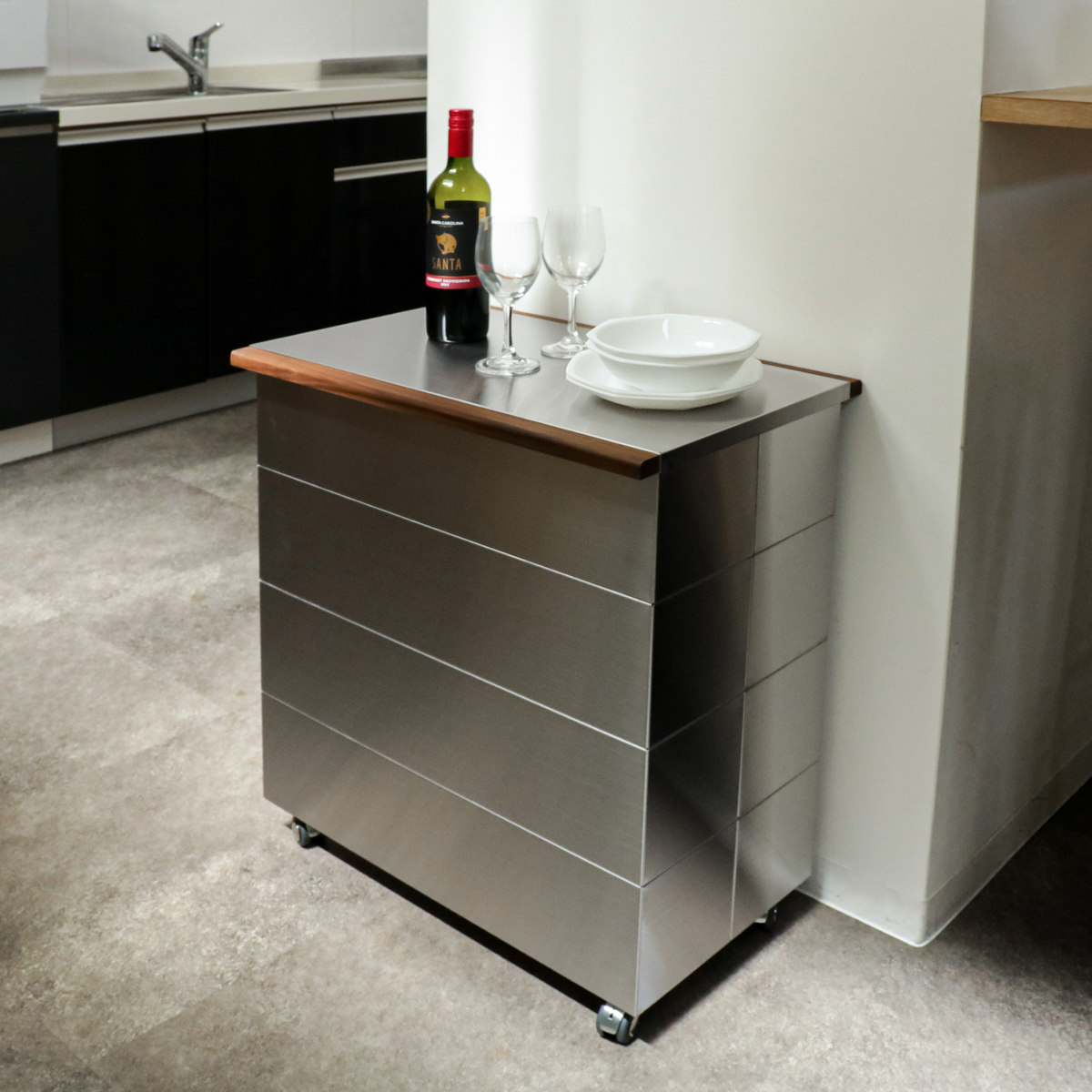 ゴミ箱 90L CUBOID ダブルステンレス 天然無垢 蓋 （ KENNER ごみ箱 90