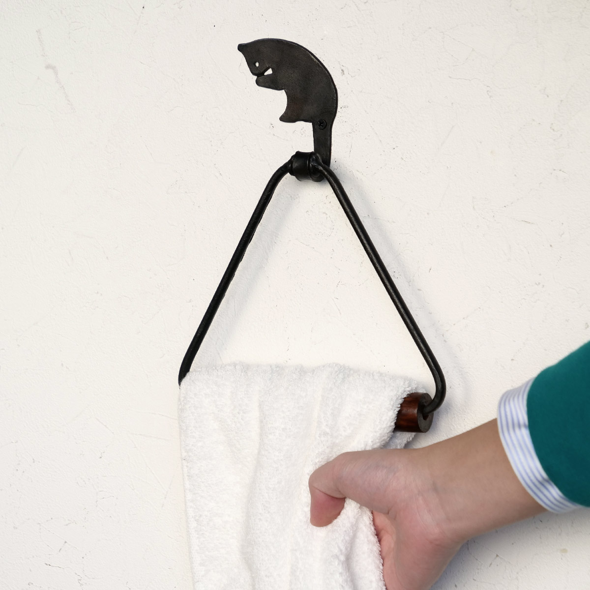 タオルリング アイアン トライアングルタオルハンガー キャット