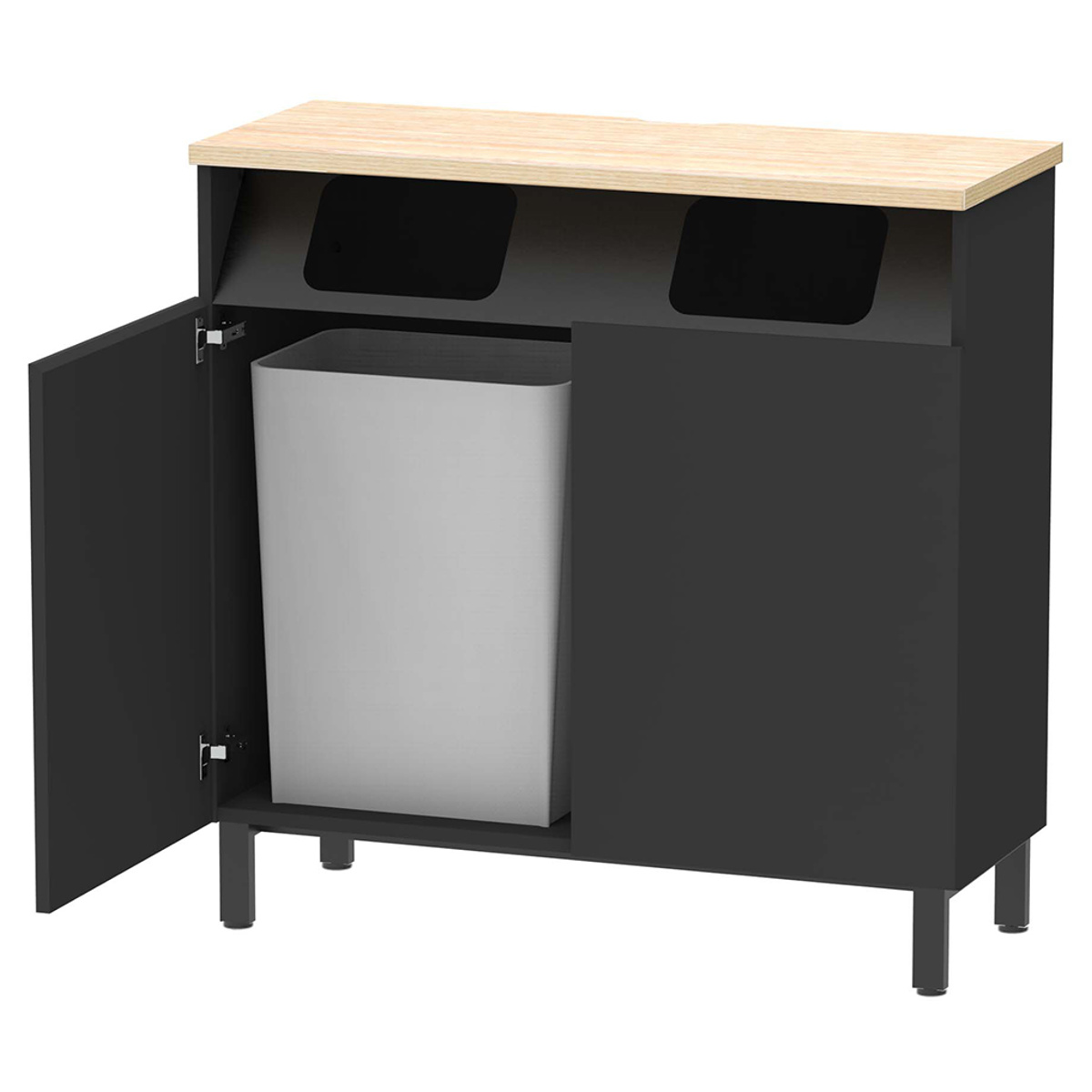 カウンター 木製 ダストボックス収納タイプ オフィス家具 幅100cm （ 法人限定 収納 棚 本棚 ダストボックス ごみ箱収納 オフィス ）