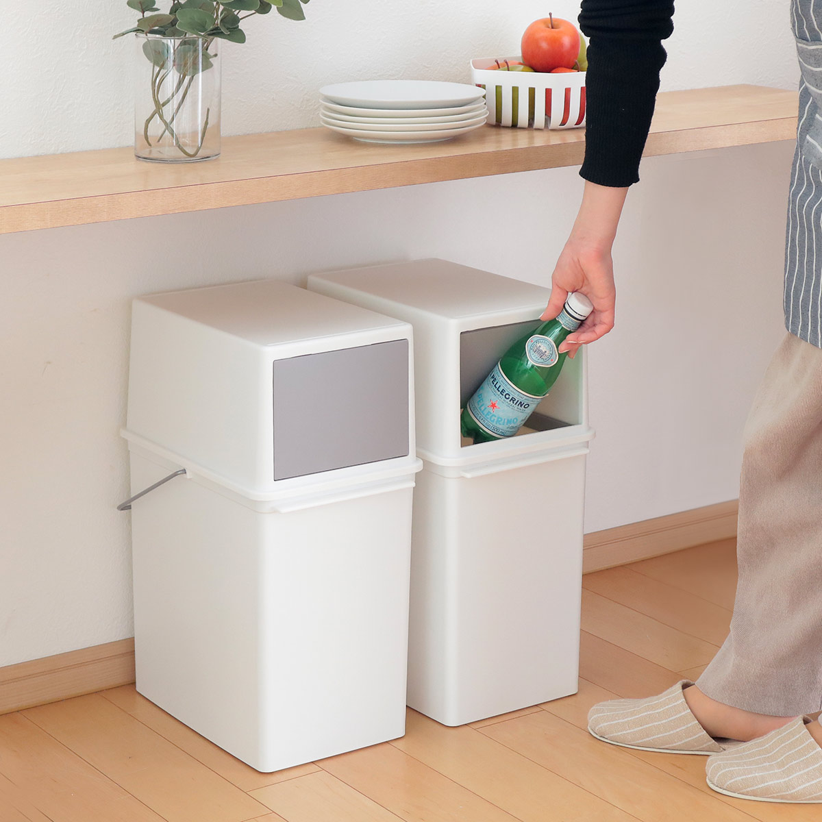 吉川国工業所 ゴミ箱 17L フロントオープン トラッシュビン ベーシック