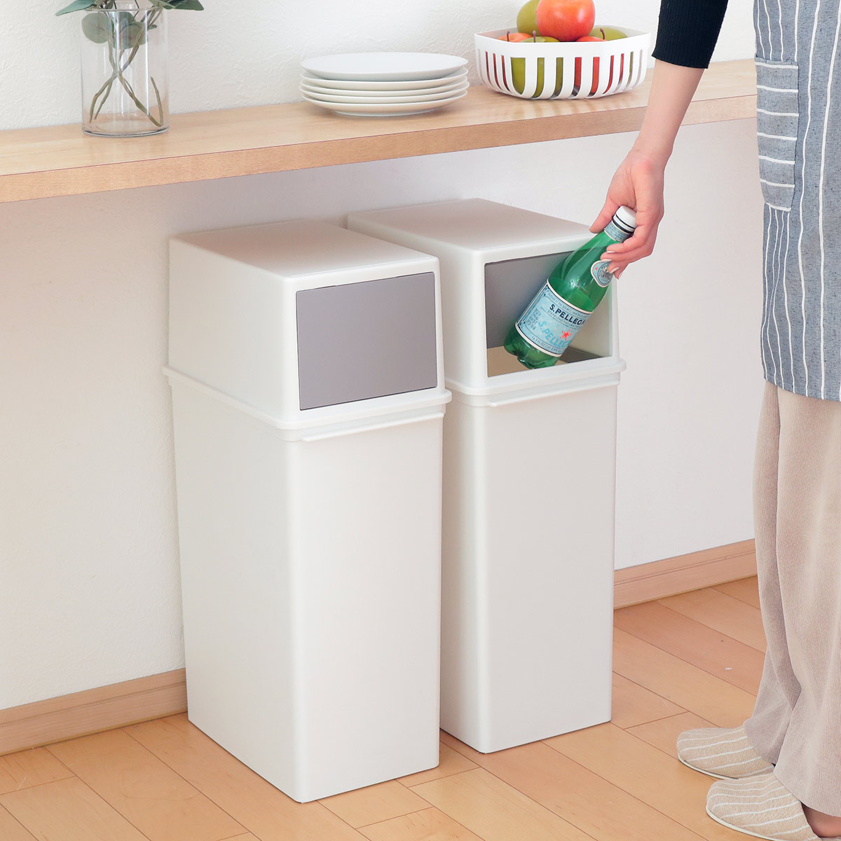 吉川国工業所 ゴミ箱 25L フロントオープン トラッシュビン 幅23cm