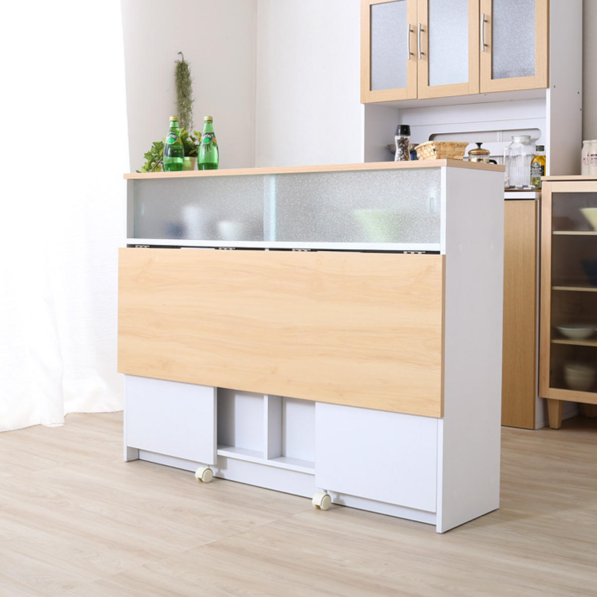 ホームテイスト（HOME taste） キッチンカウンター 幅120cm 片バタ