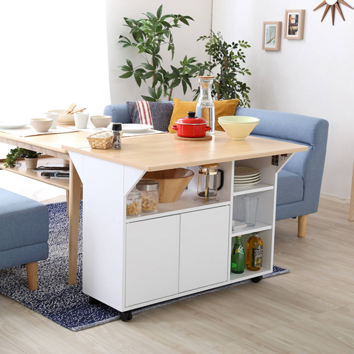 ホームテイスト（HOME taste） キッチンワゴン 幅90.5cm バタフライ天