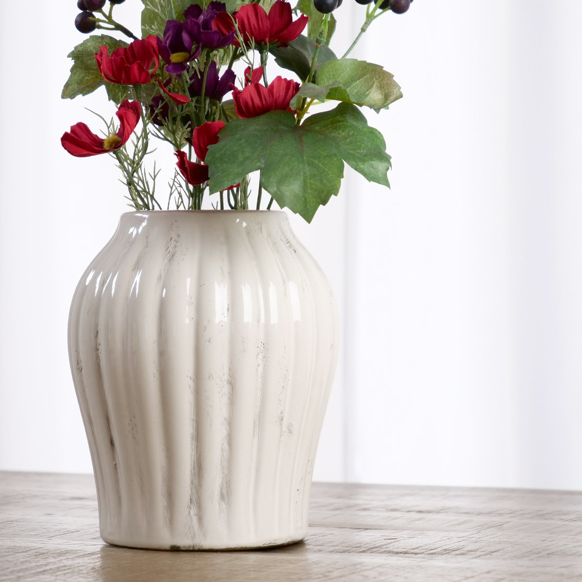 花瓶 セラミックベース 直径16.5×高さ20cm （ フラワーベース 花びん