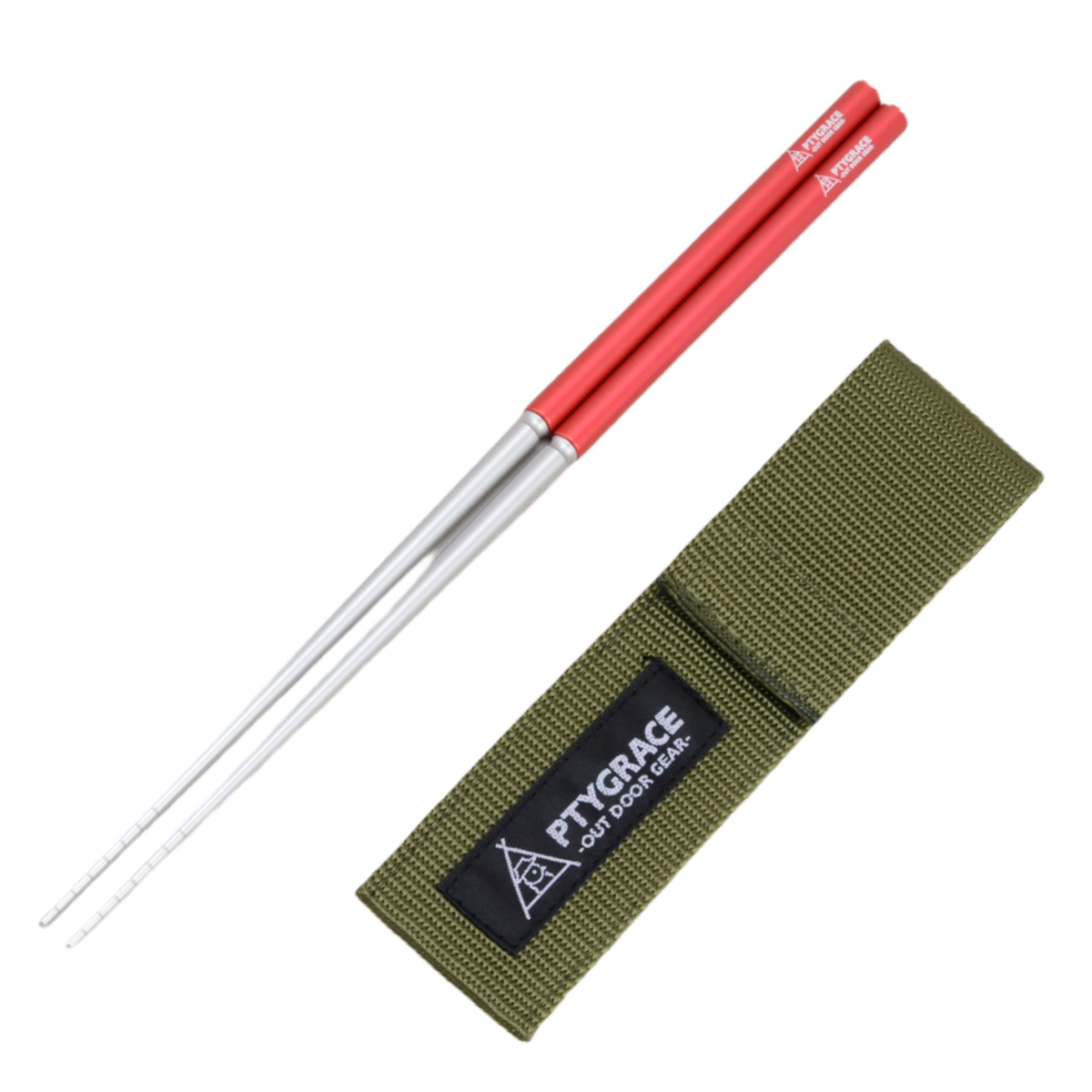 アウトドアカトラリー アルミ箸 23cm ケース付 繋TSUNAGI プリグレース