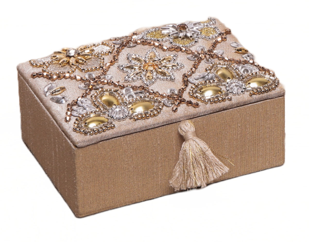 ジュエリーボックス ビーズ 刺繍 ケース （ ジュエリーケース