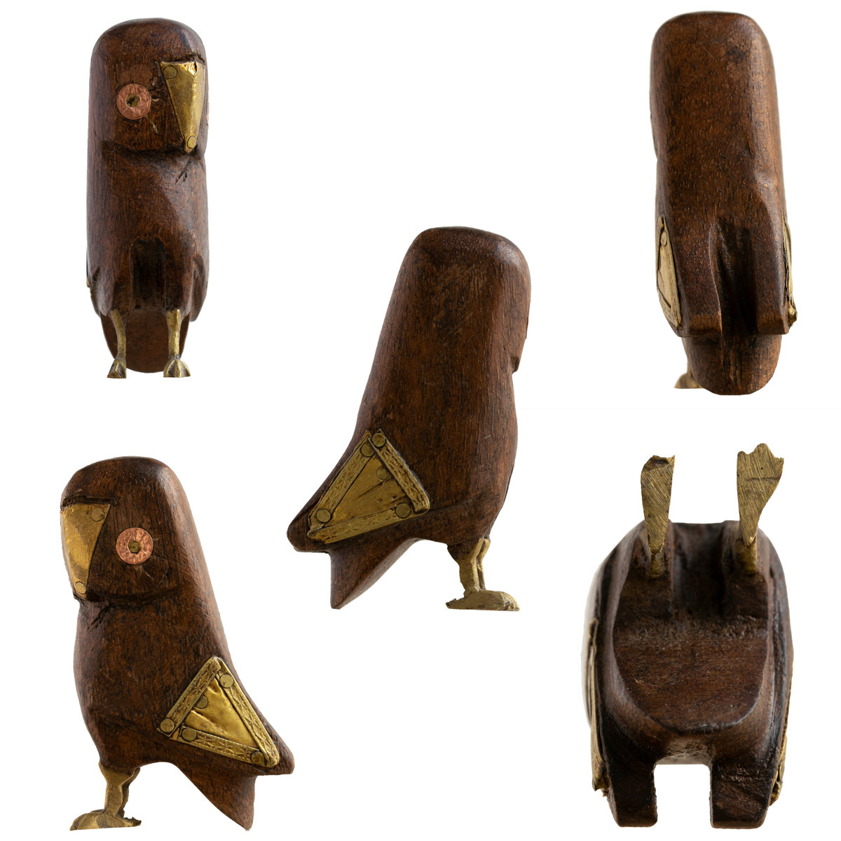 オブジェ フクロウ Sサイズ マスコット 木製 （ ふくろう 鳥 かわいい