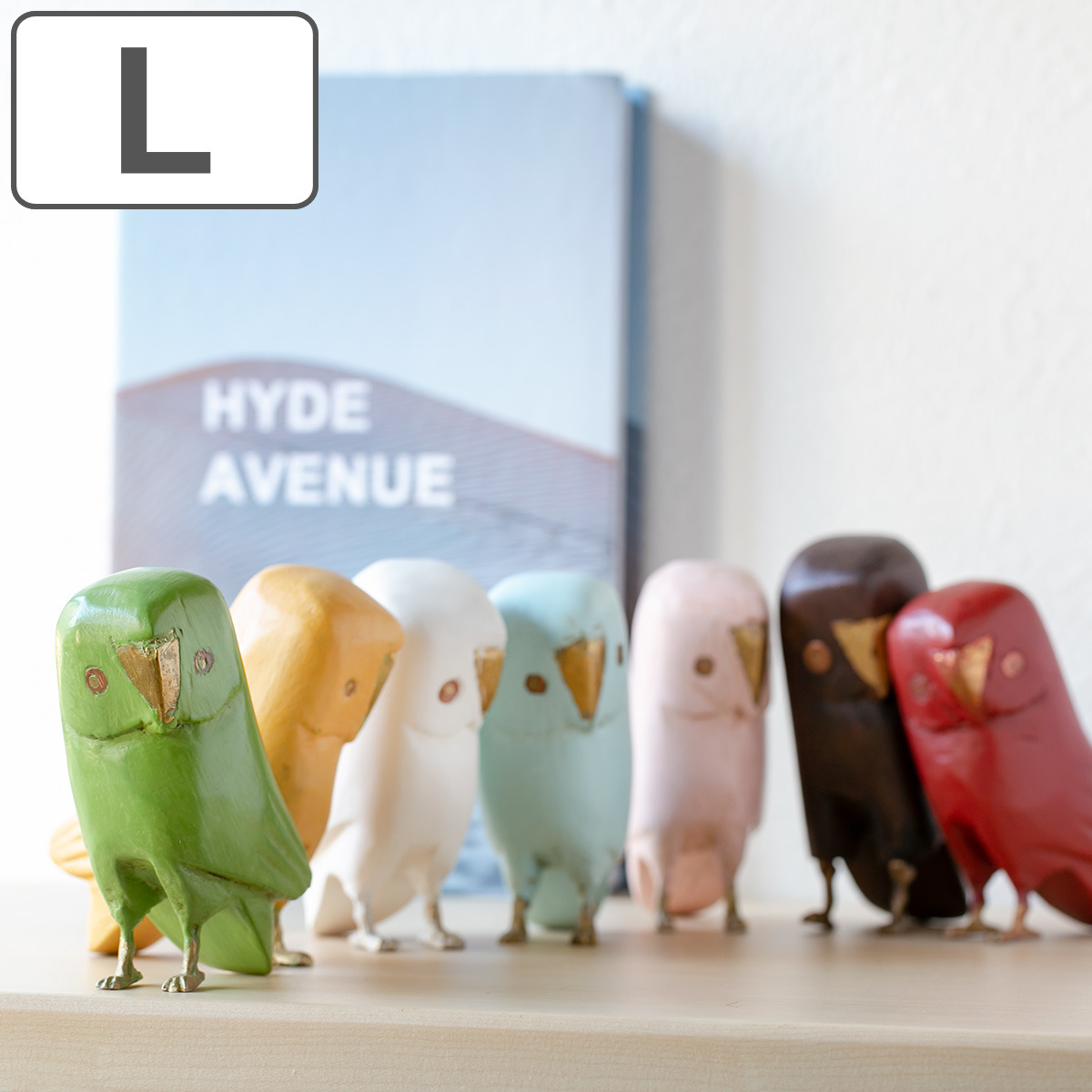 オブジェ フクロウ Lサイズ マスコット 木製 （ ふくろう 鳥 かわいい