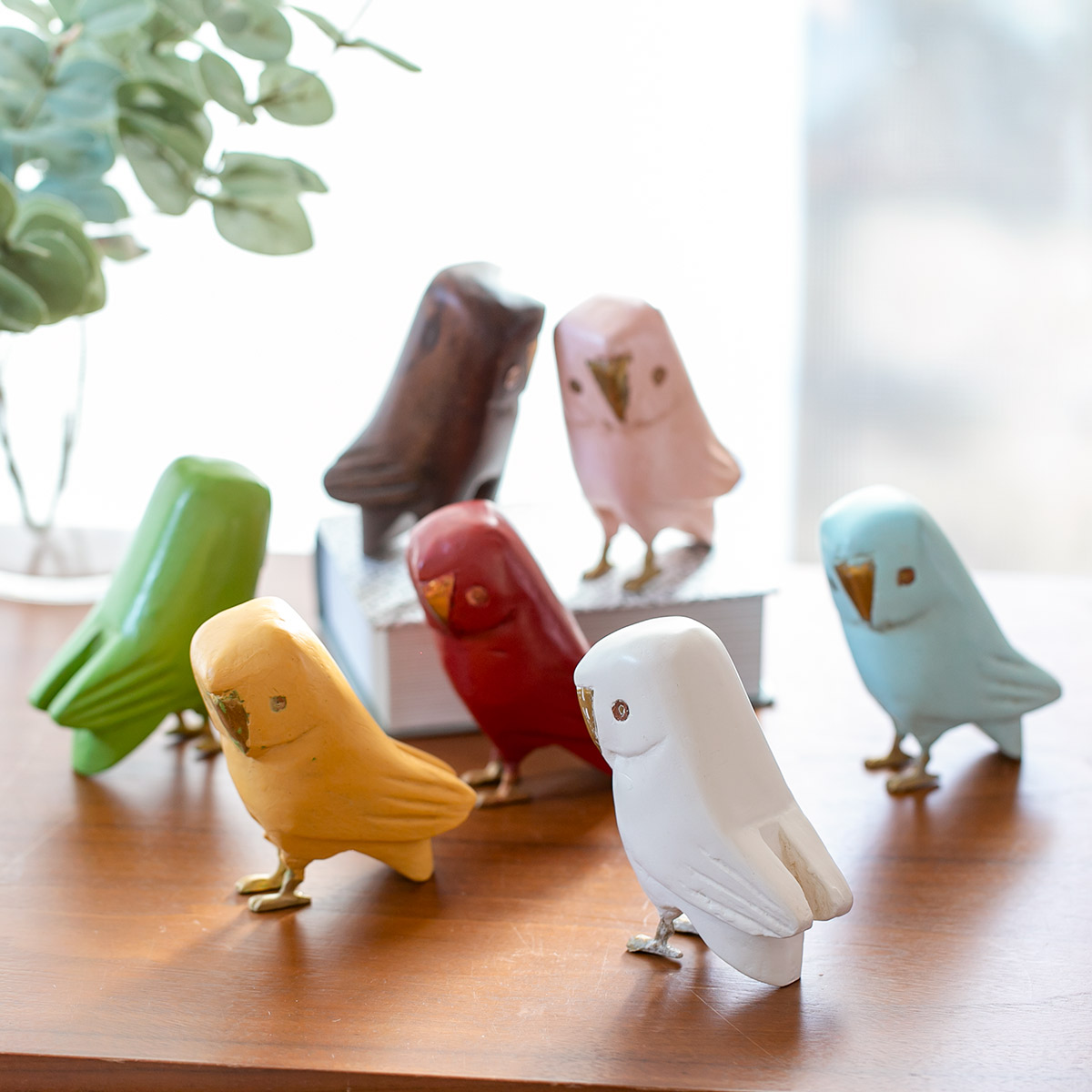 オブジェ フクロウ Lサイズ マスコット 木製 （ ふくろう 鳥 かわいい