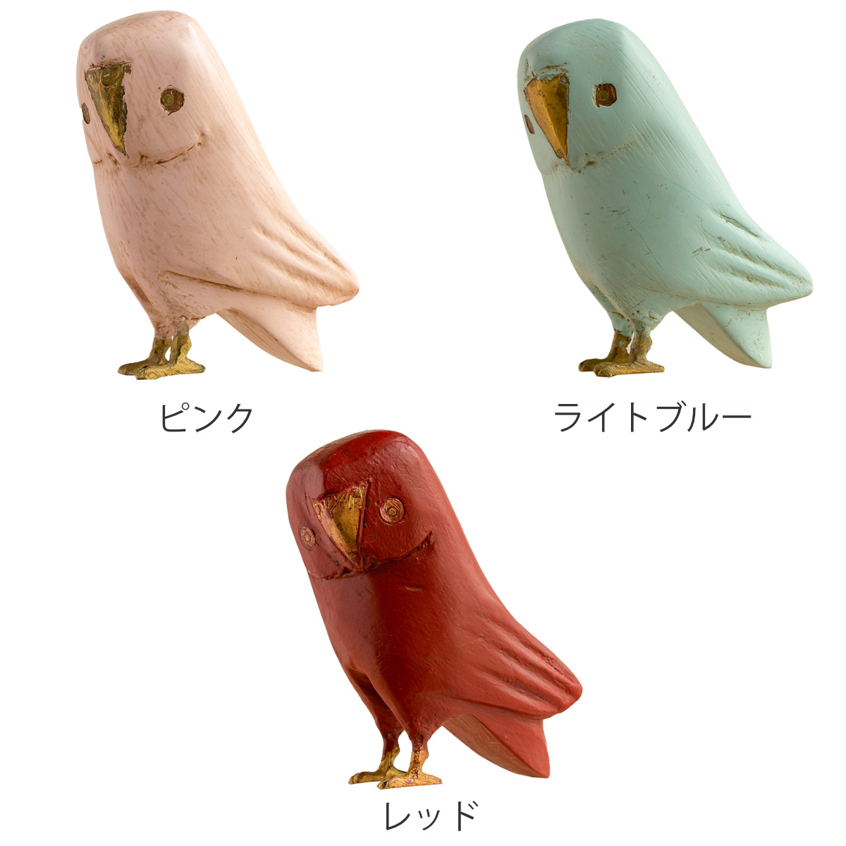 オブジェ フクロウ Lサイズ マスコット 木製 （ ふくろう 鳥 かわいい