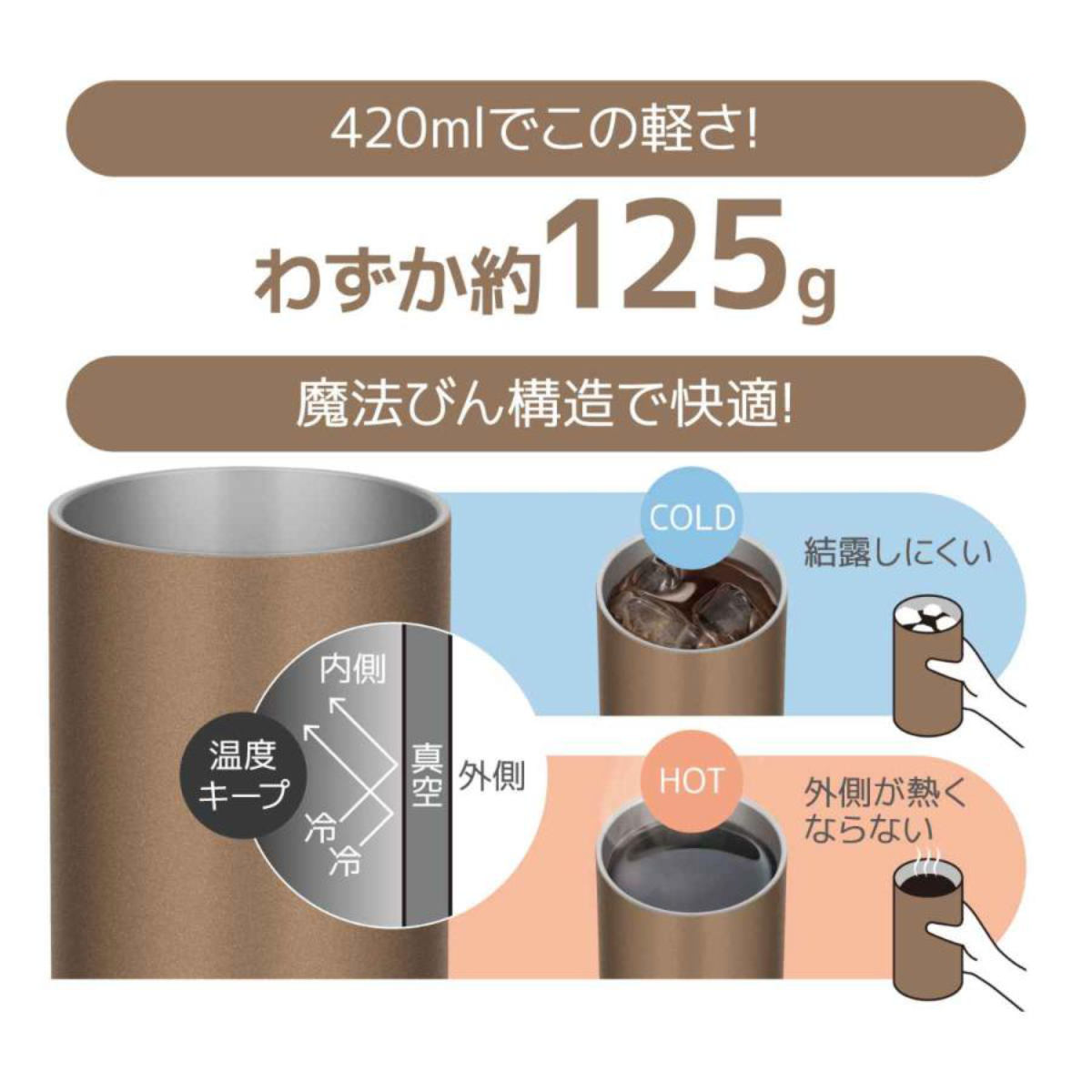 THERMOS（サーモス） タンブラー 真空断熱 420ml JDW-420 ステンレス 