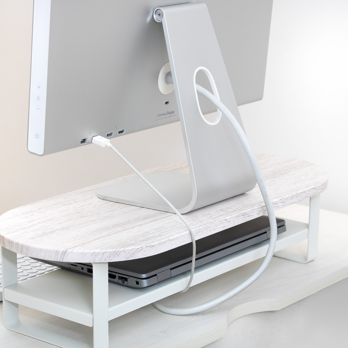 モニタースタンド 収納 卓上 パソコン 58cm （ モニター台 モニター