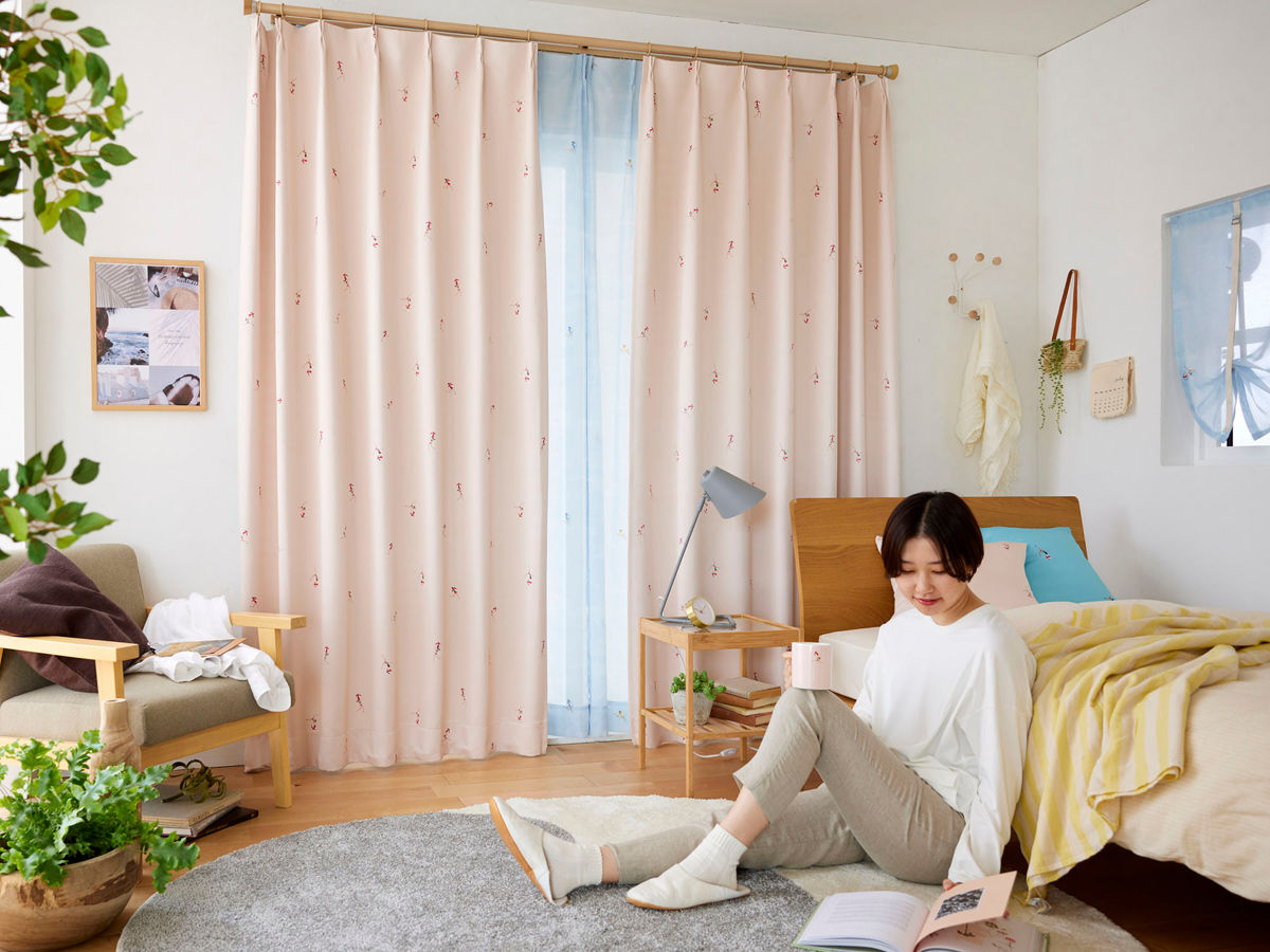 スミノエ カーテン ジェシカ 遮光2級 100×178cm 洗える 1枚入り