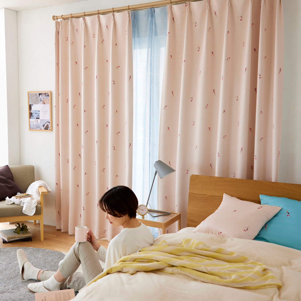 スミノエ カーテン ジェシカ 遮光2級 100×178cm 洗える 1枚入り