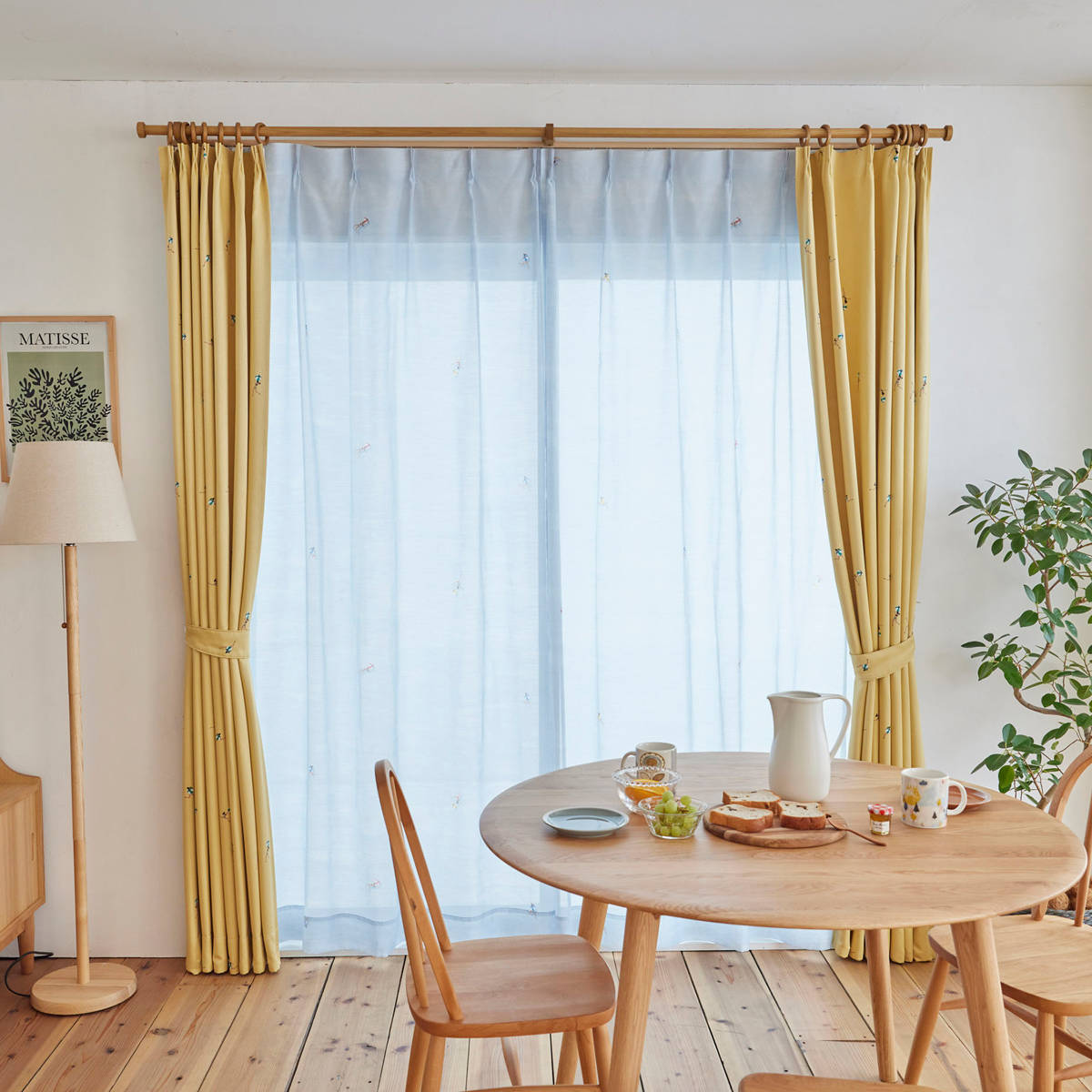 スミノエ レースカーテン ジェシカボイル 100×176cm 洗える 1枚入り