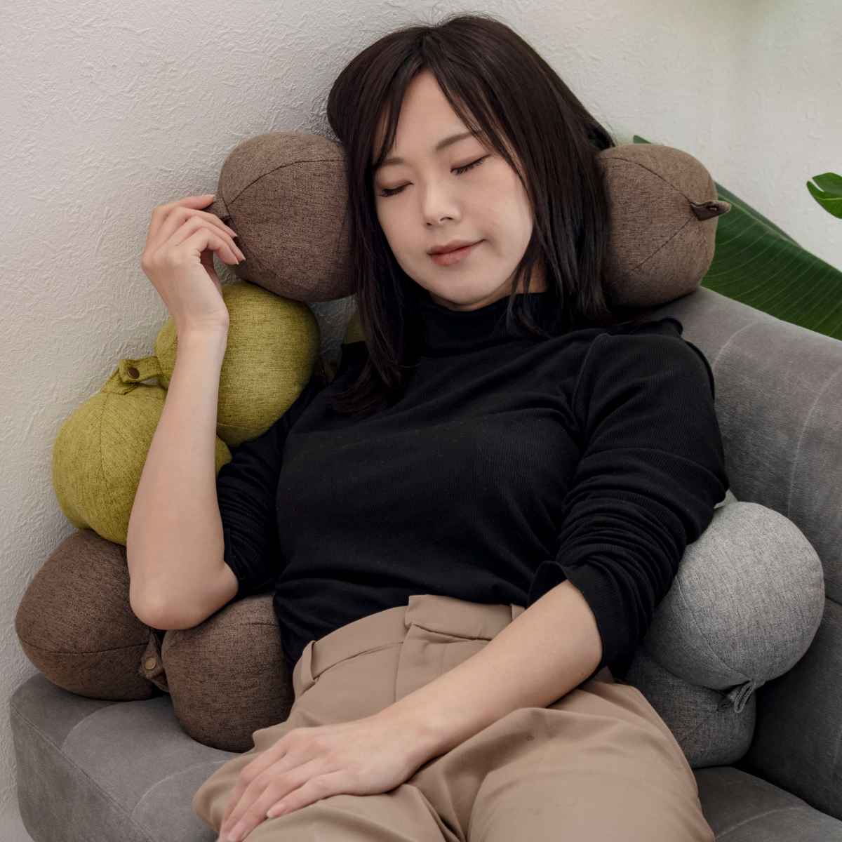 TOGUROクッション クッション 丸型 （ ハウジー ボールクッション 丸 連結 ボタン つなげる 背当て 背もたれ 腰当て ） | ブランド登録なし | 13