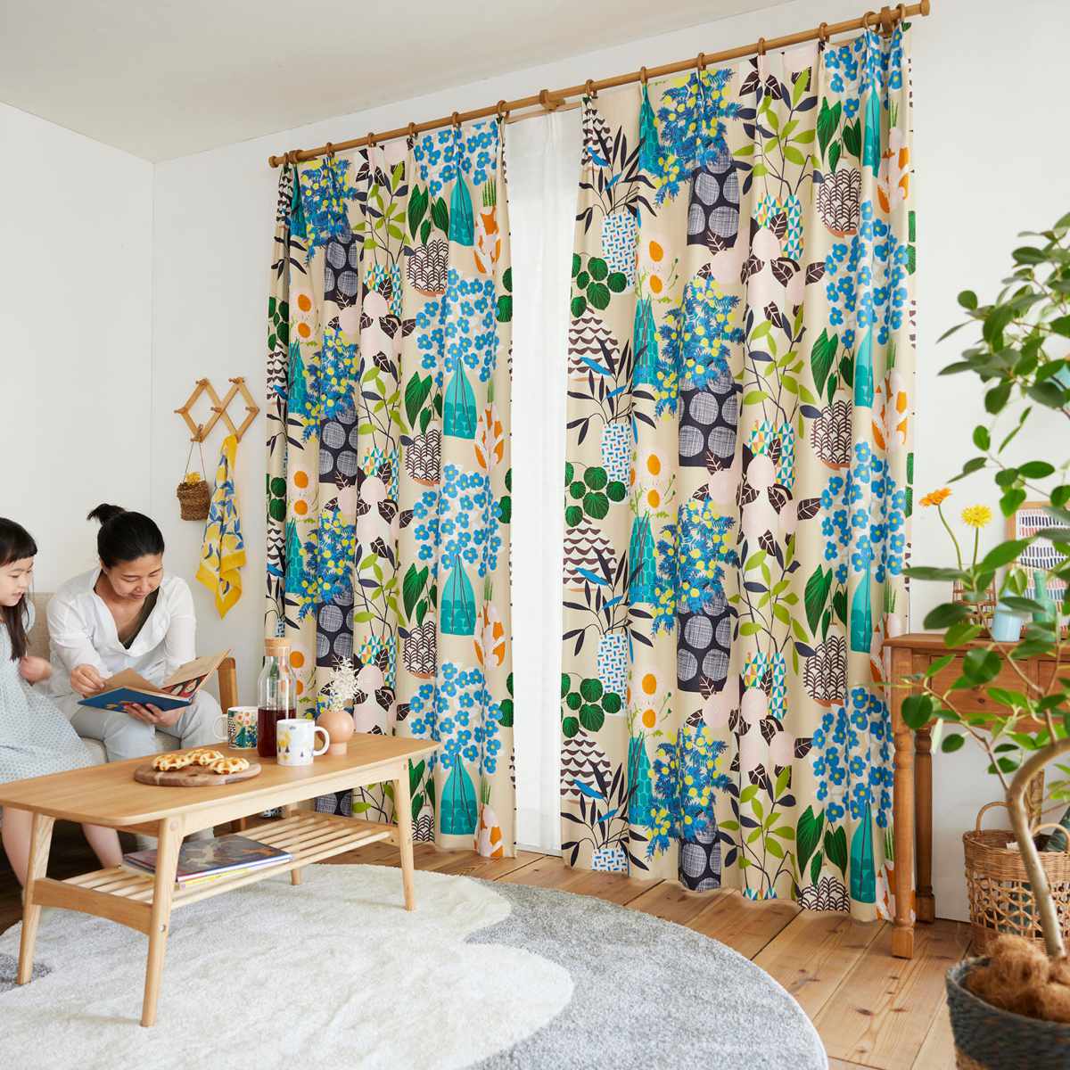 スミノエ カーテン フラワーポット 遮光2級 100×135cm 1枚入り