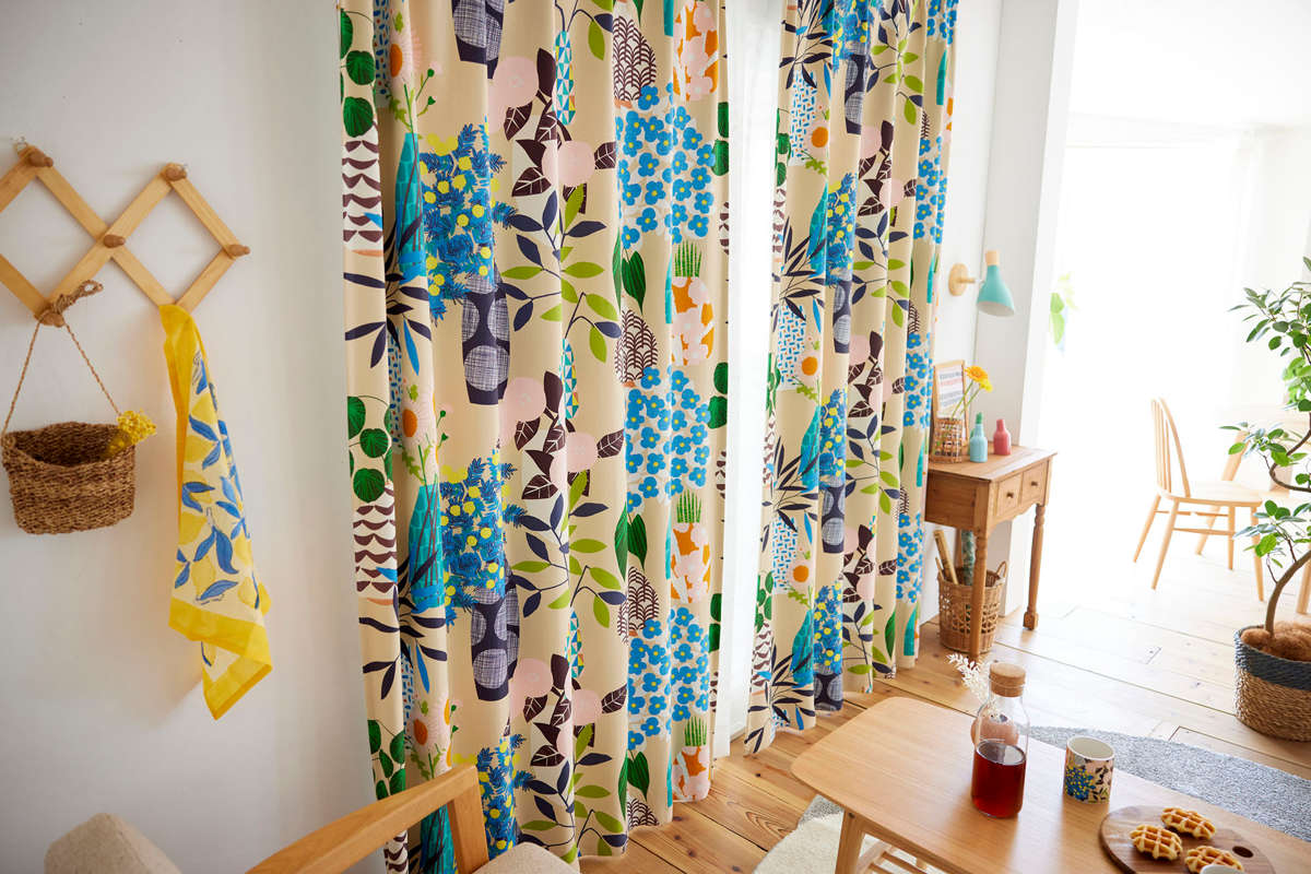 スミノエ カーテン フラワーポット 遮光2級 100×135cm 1枚入り