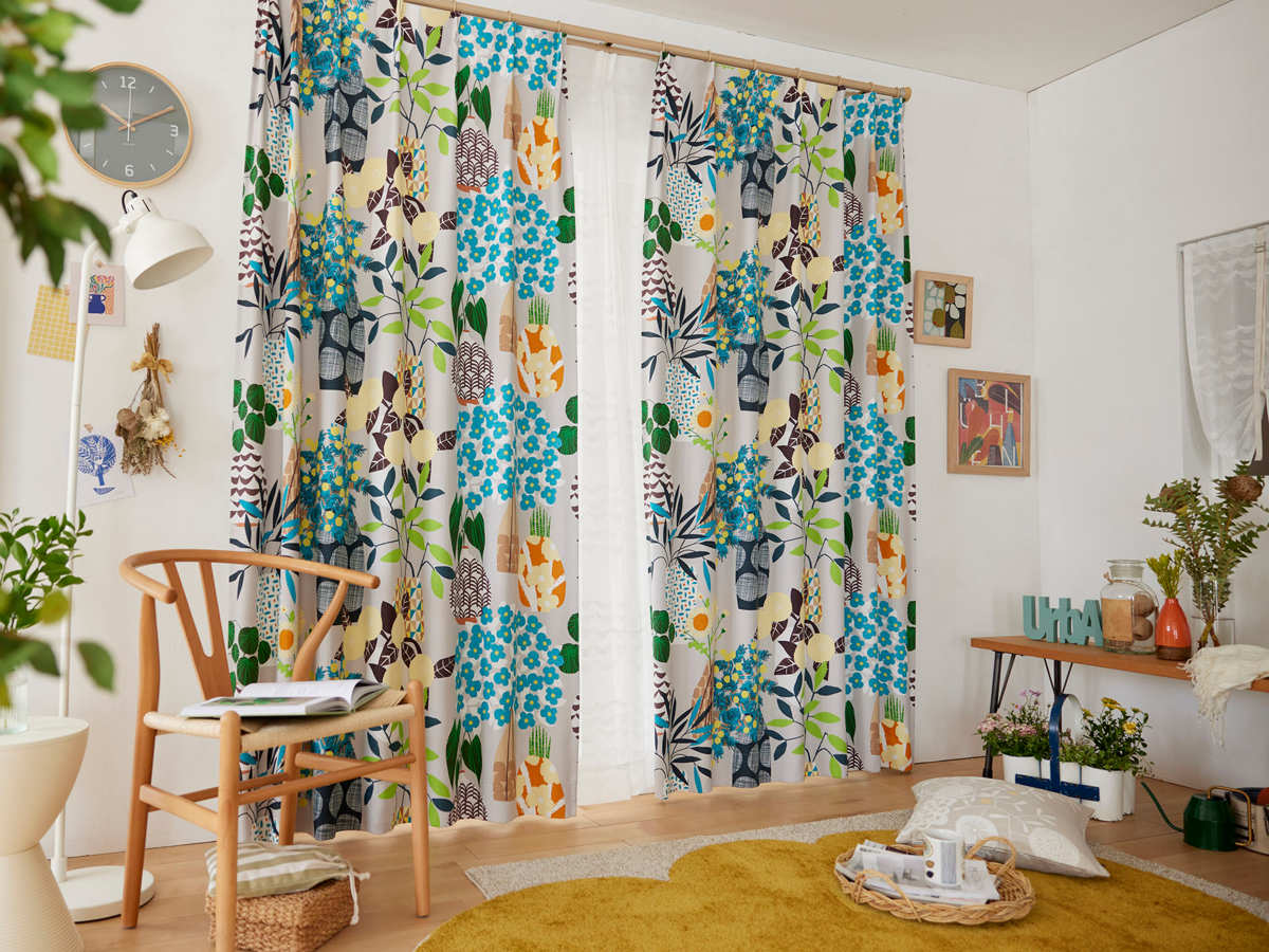 スミノエ カーテン フラワーポット 遮光2級 100×135cm 1枚入り