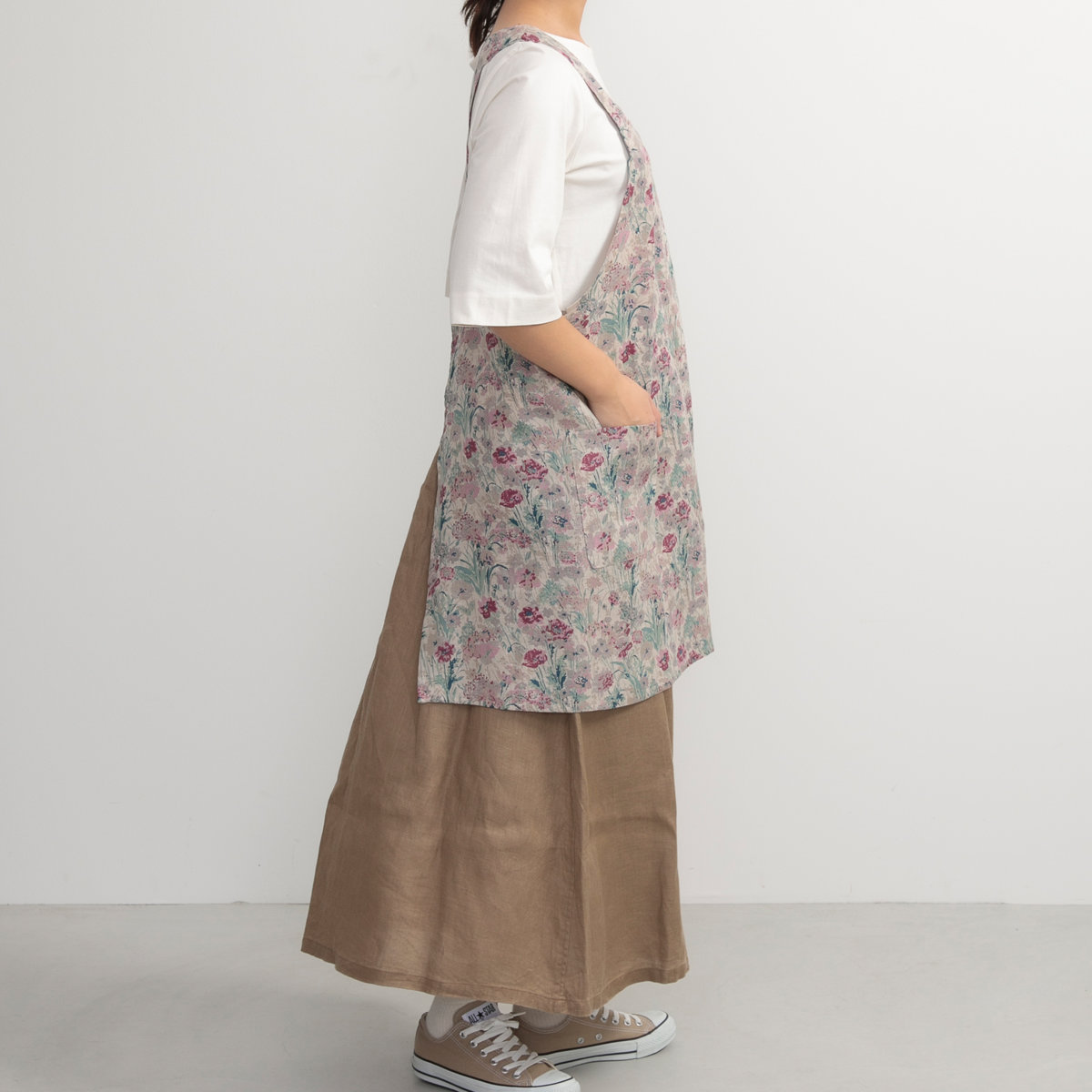 COCO WALK（ココウォーク） エプロン 花柄 リバティリネンバッククロス