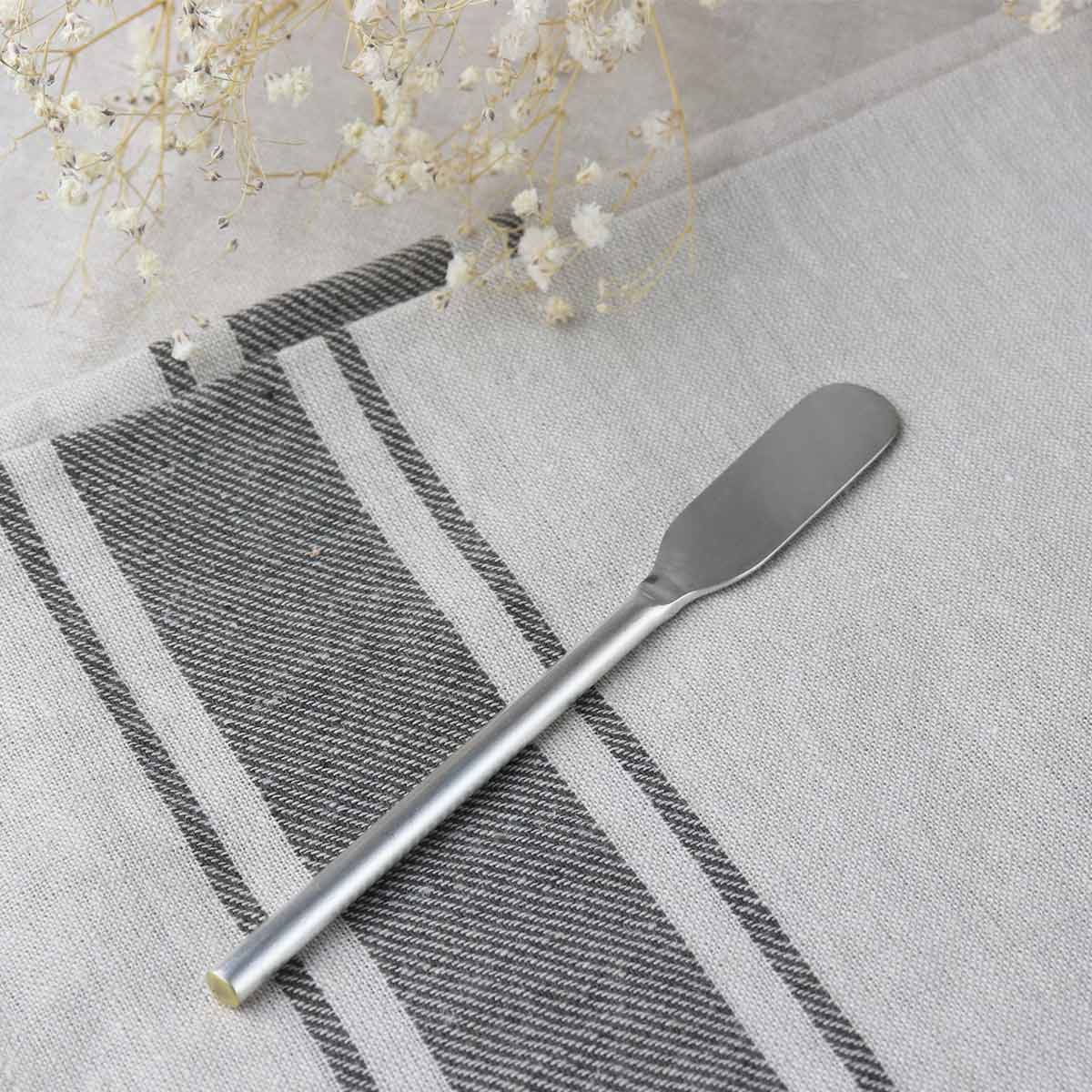 工房アイザワ 円 黄銅洋食器 バターナイフ 銀仕上 （ aizawa 日本製